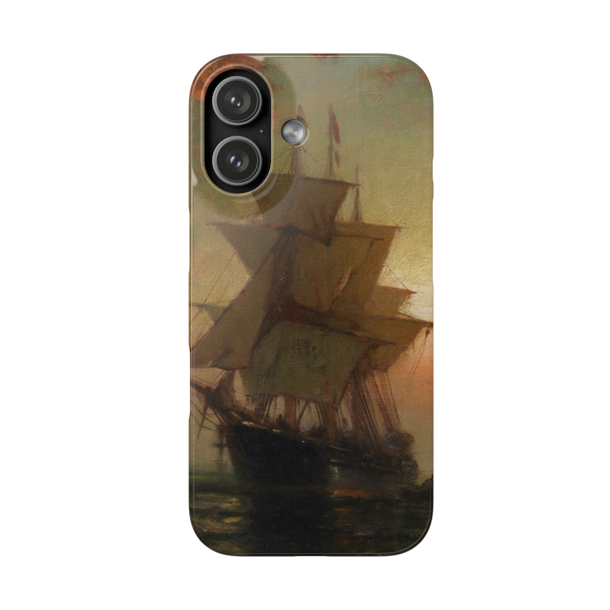 Ships at Night by Edward Moran - iPhone Slim Case