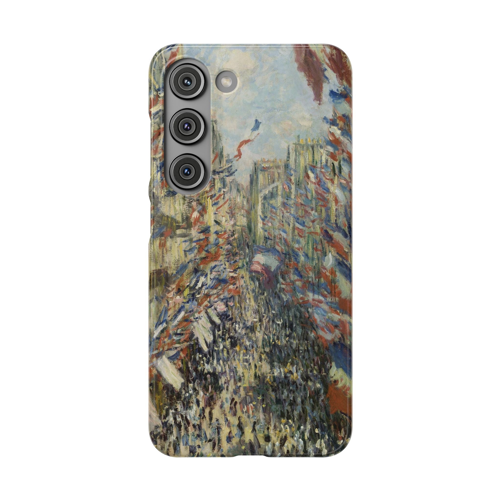 The Rue Montorgueil in Paris by Claude Monet - Samsung Slim Case