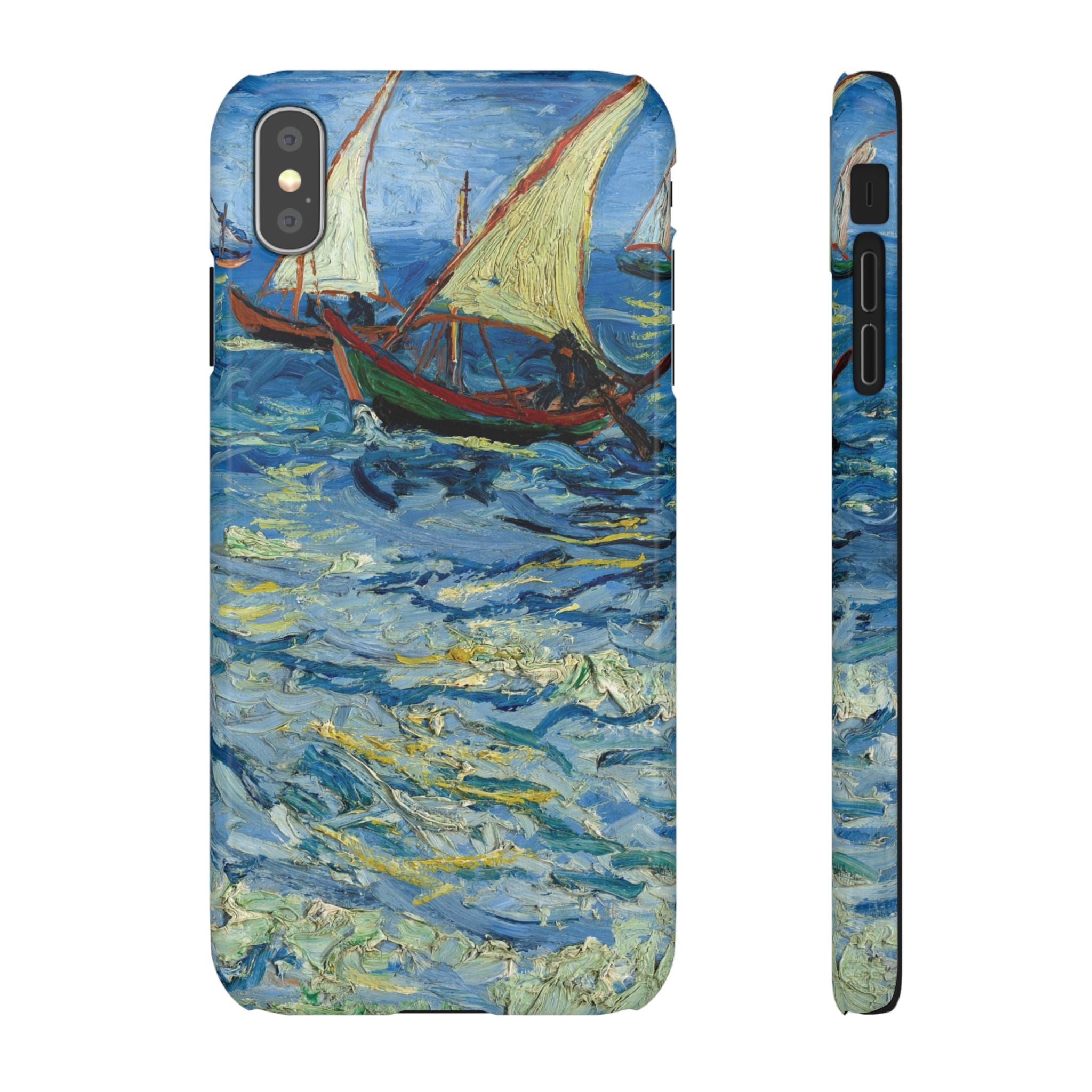 Fishing Boats at Sea by Vincent van Gogh - iPhone Slim Case