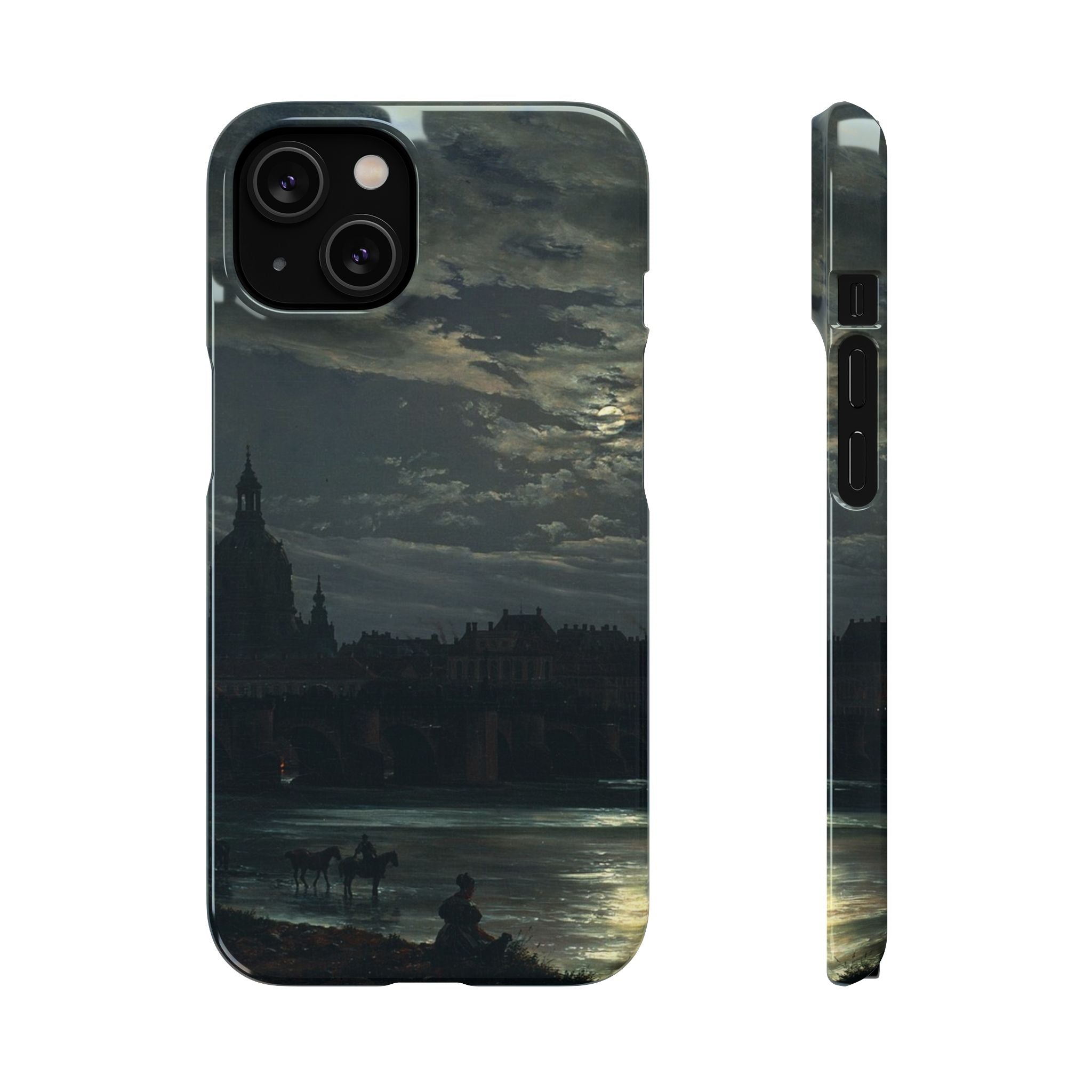 View of Dresden by Moonlight by Johan Dahl - iPhone Slim Case
