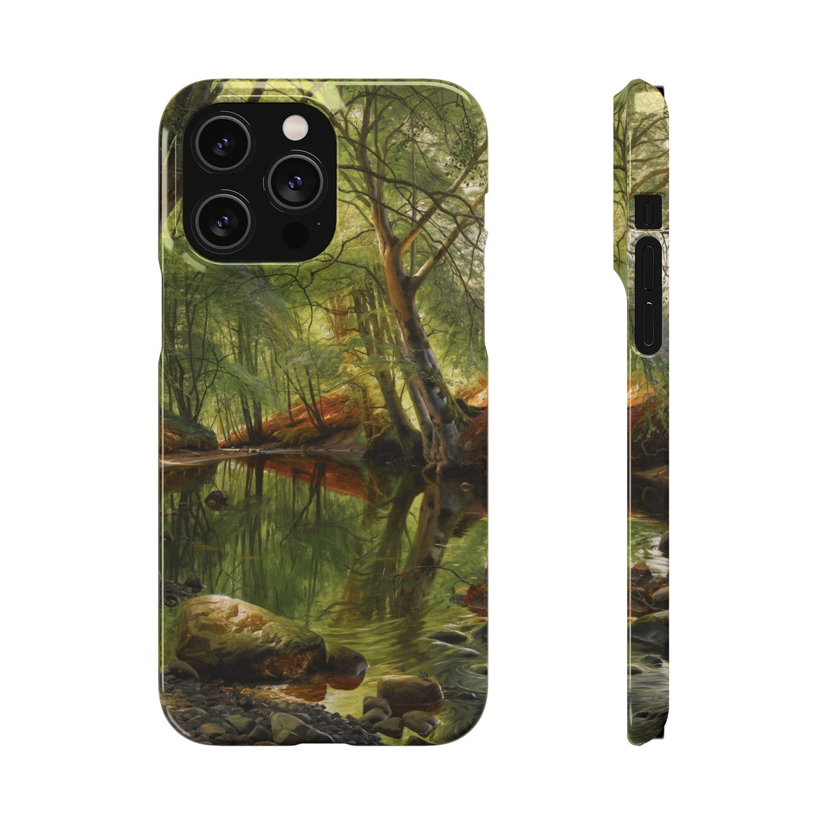 A woodland stream by Peder Mork Monsted - iPhone Slim Case