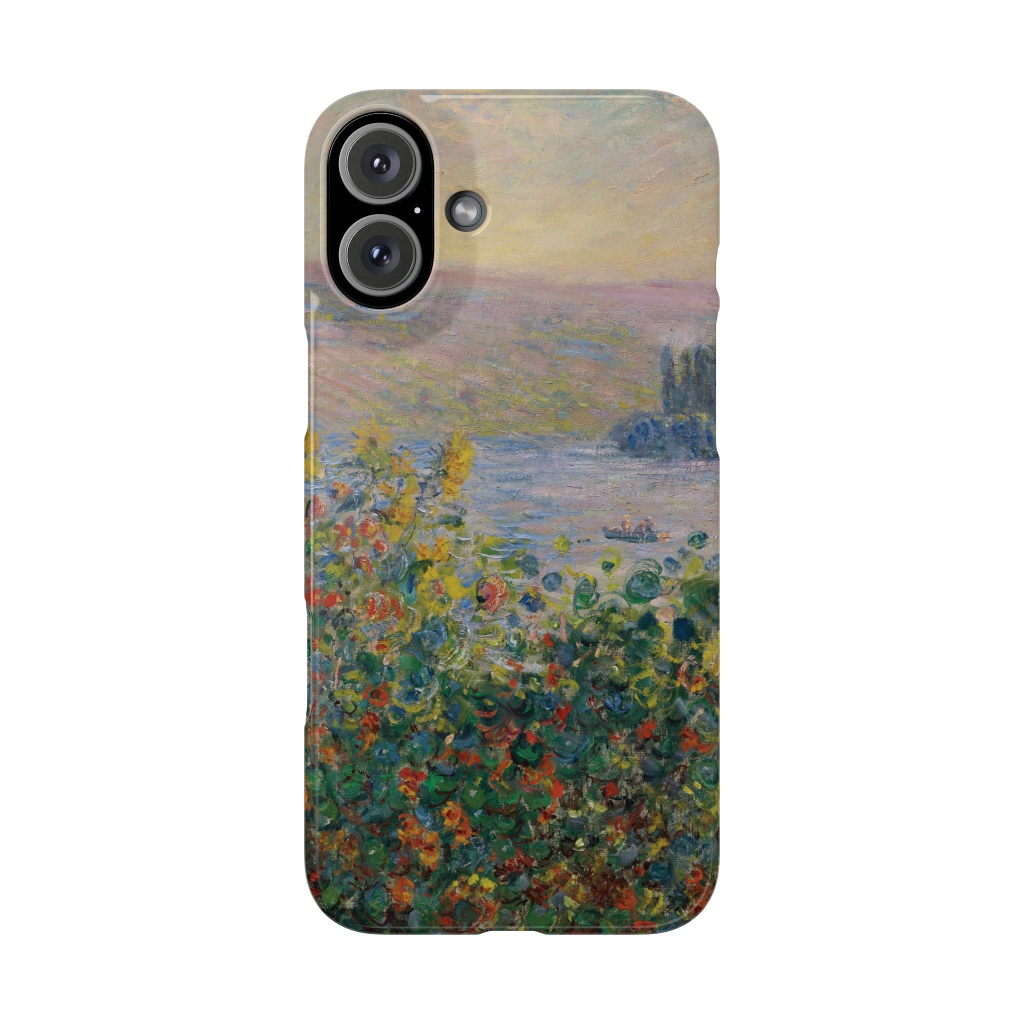 Flower Beds at Vétheuil by Claude Monet - iPhone Slim Case