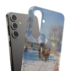 A village in the snow by Peder Mork Monsted - Samsung Slim Case