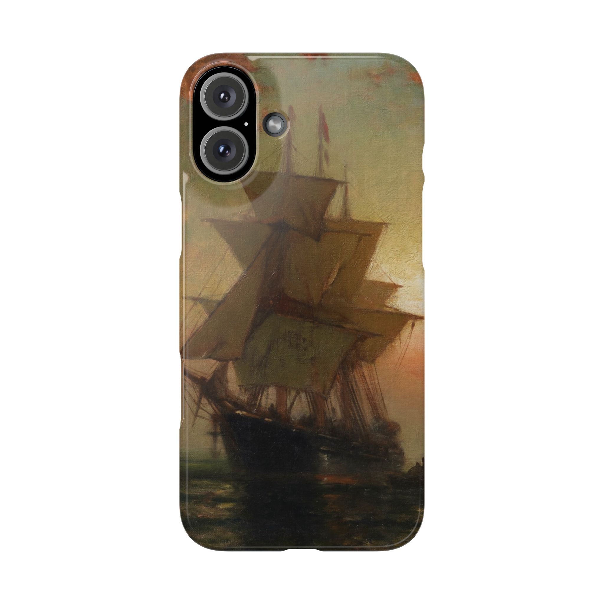 Ships at Night by Edward Moran - iPhone Slim Case