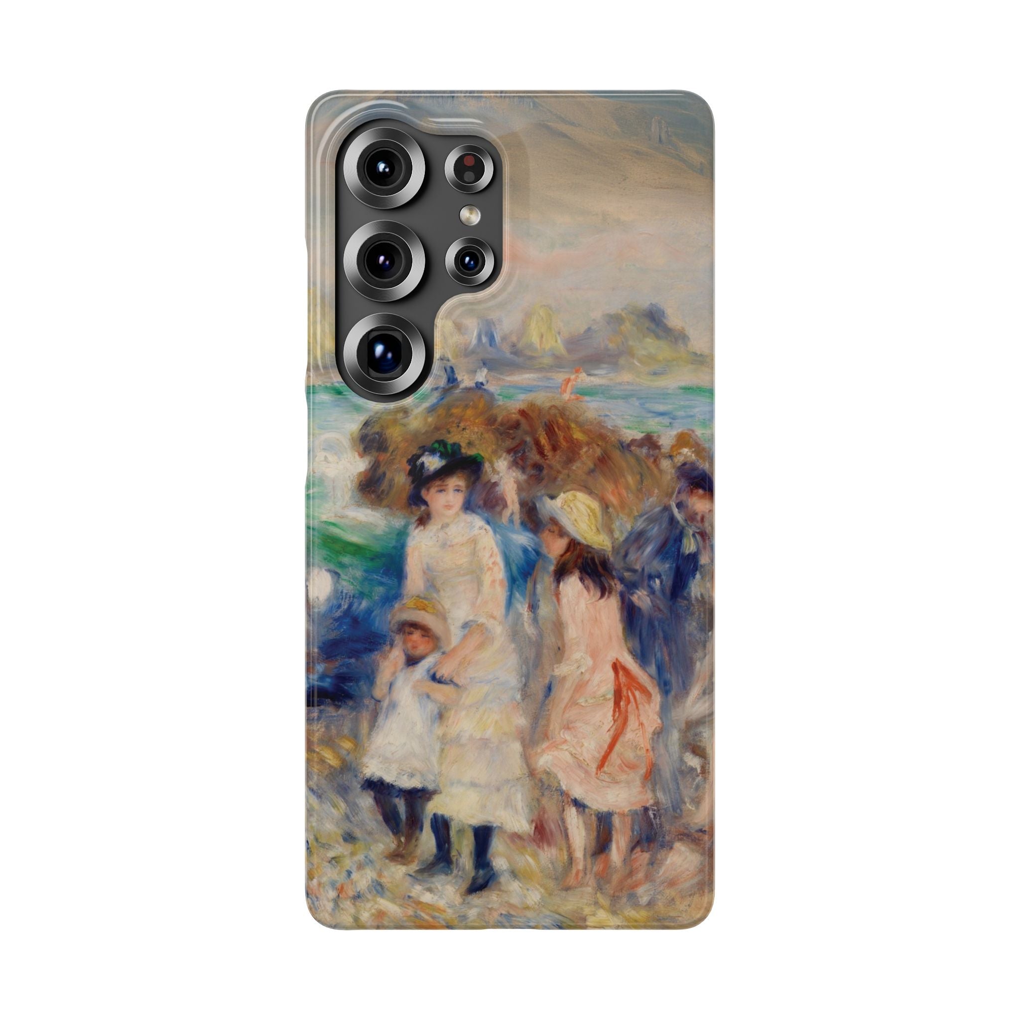 Children at the Beach at Guernsey by Pierre Auguste Renoir - Samsung Slim Case