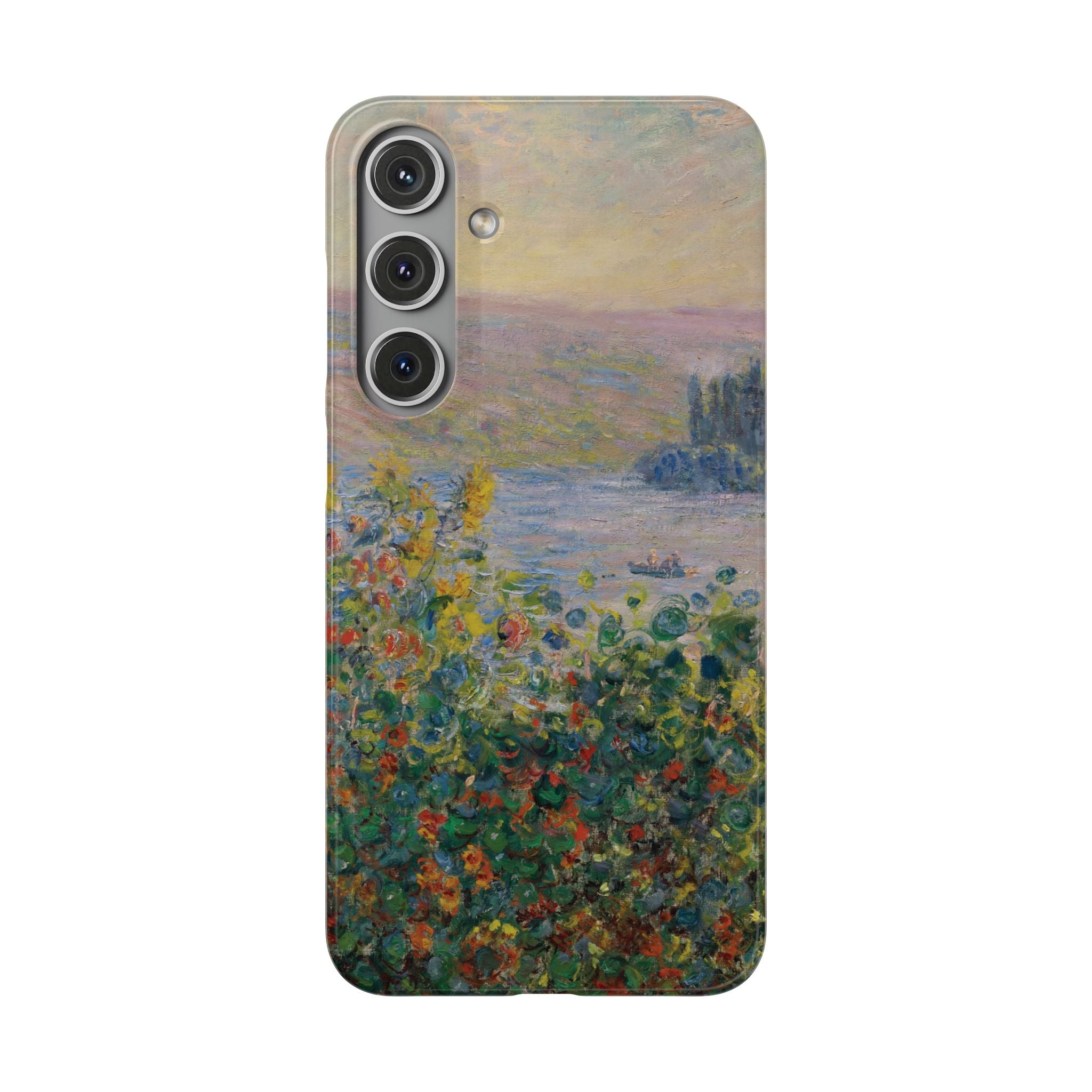 Flower Beds at Vétheuil by Claude Monet - Samsung Slim Case