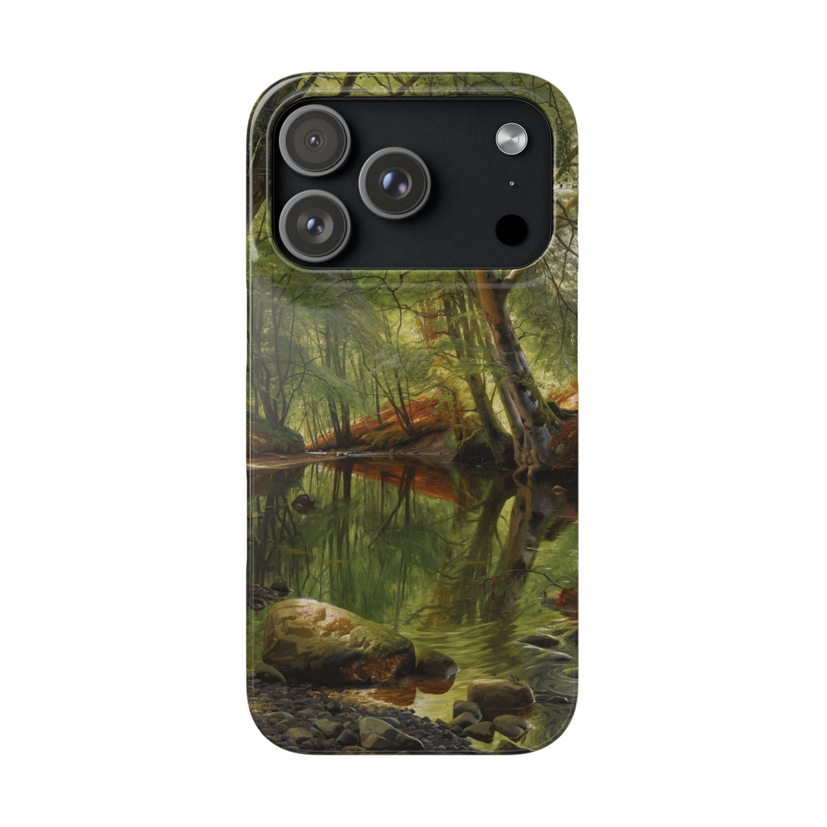 A woodland stream by Peder Mork Monsted - iPhone Slim Case