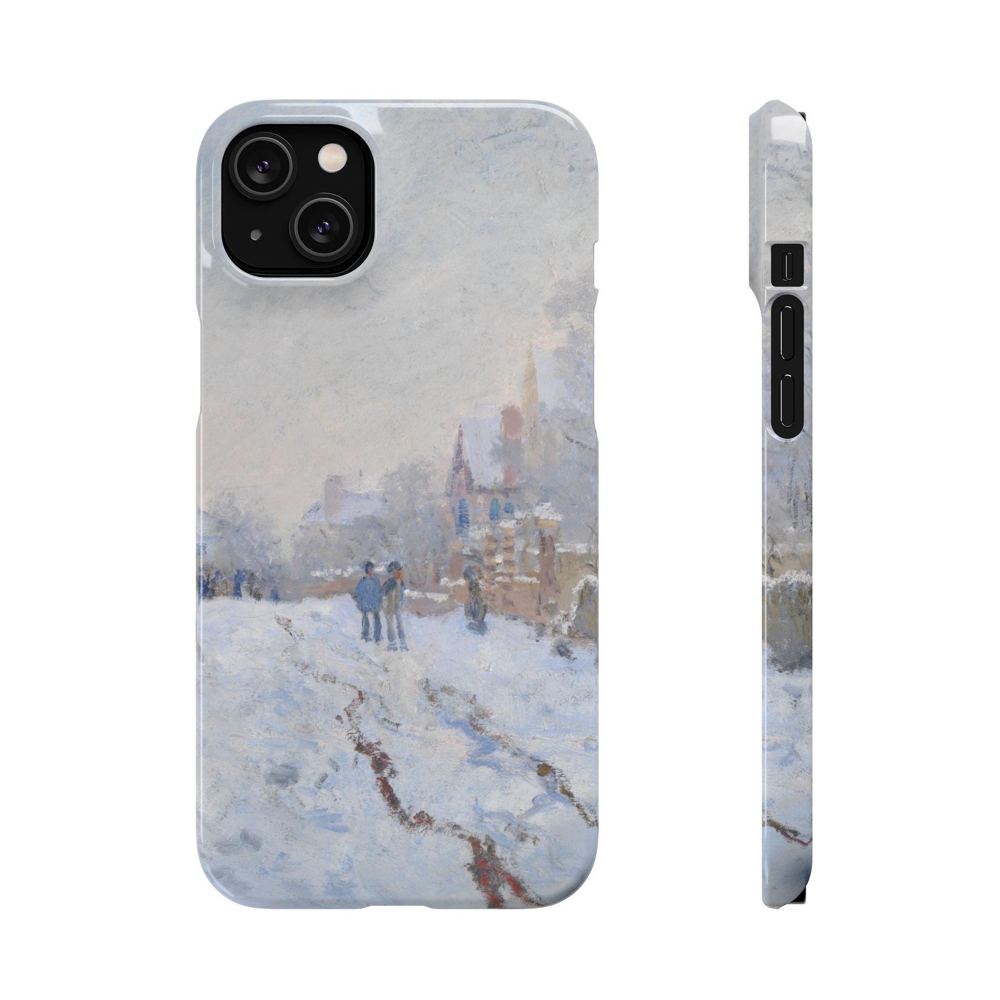 Snow Scene at Argenteuil by Claude Monet - iPhone Slim Case