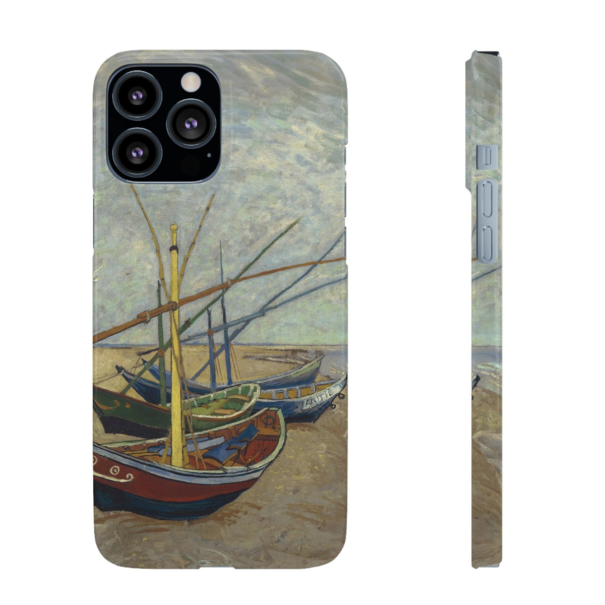Fishing Boats on the Beach by Vincent van Gogh - iPhone Slim Case