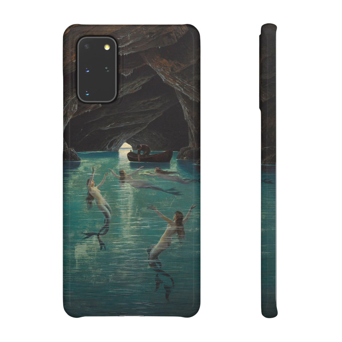 Fisherman and Mermaids in the Blue Grotto on Capri by Hermann Corrodi - Samsung Slim Case