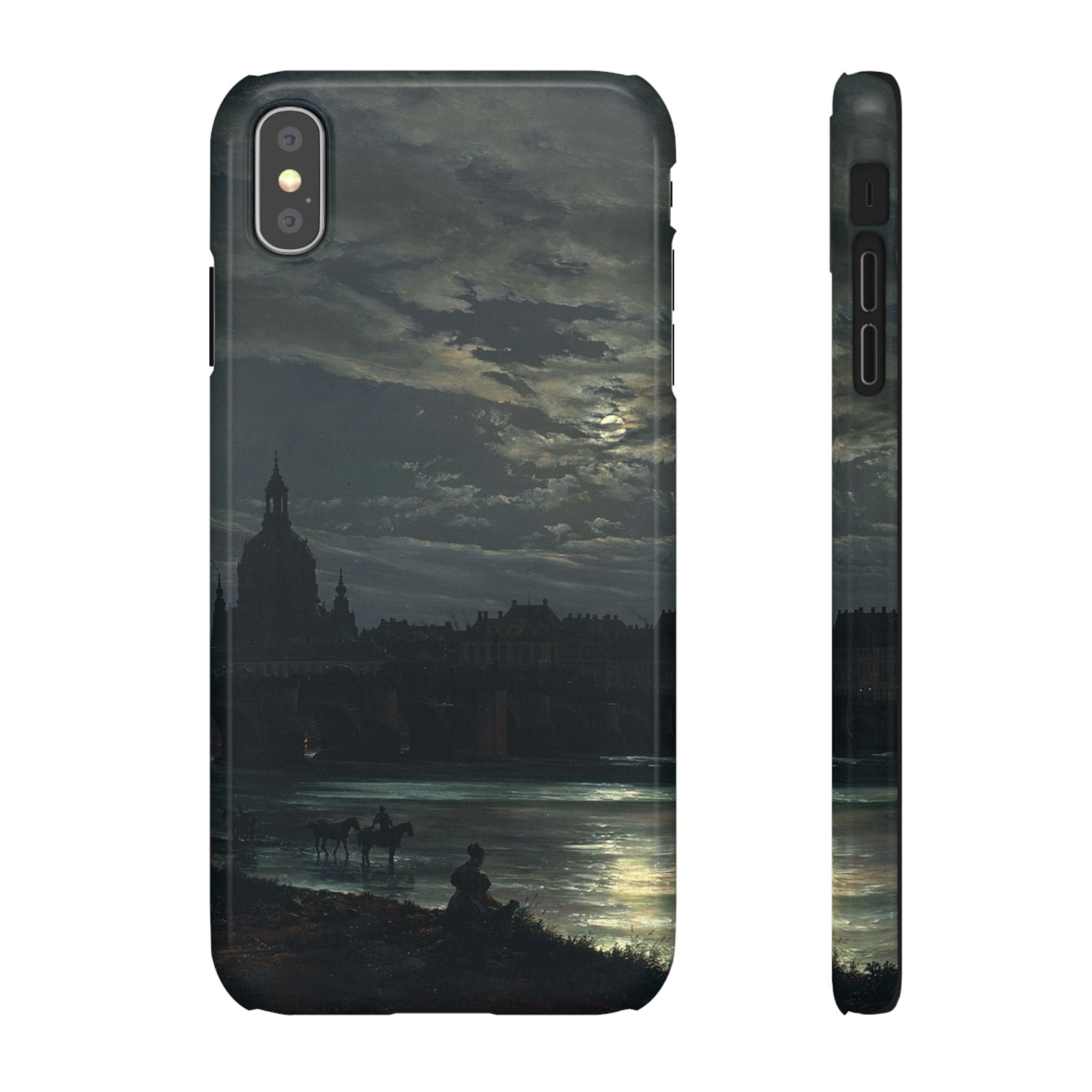 View of Dresden by Moonlight by Johan Dahl - iPhone Slim Case