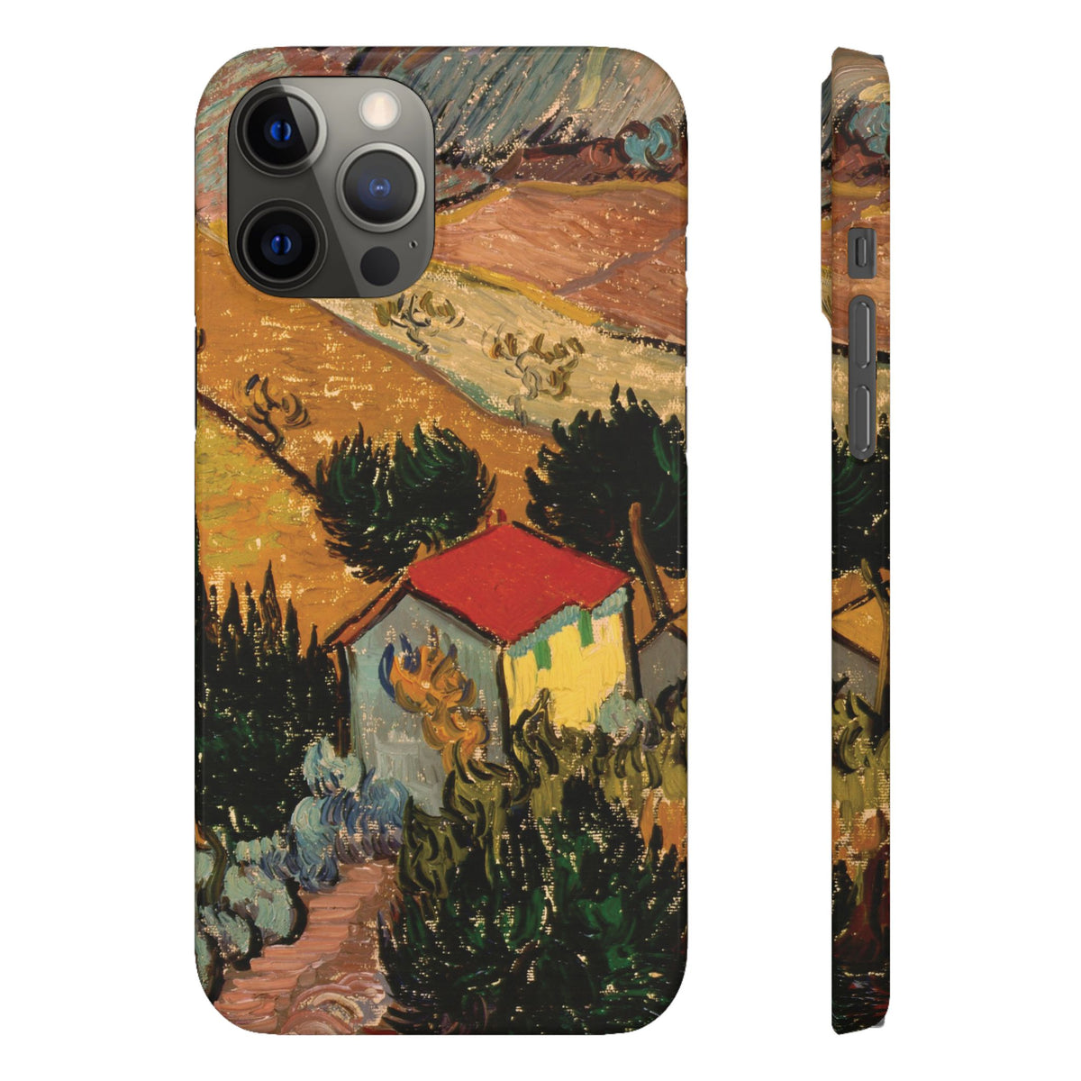 Landscape with House and Ploughman by Vincent van Gogh - iPhone Slim Case