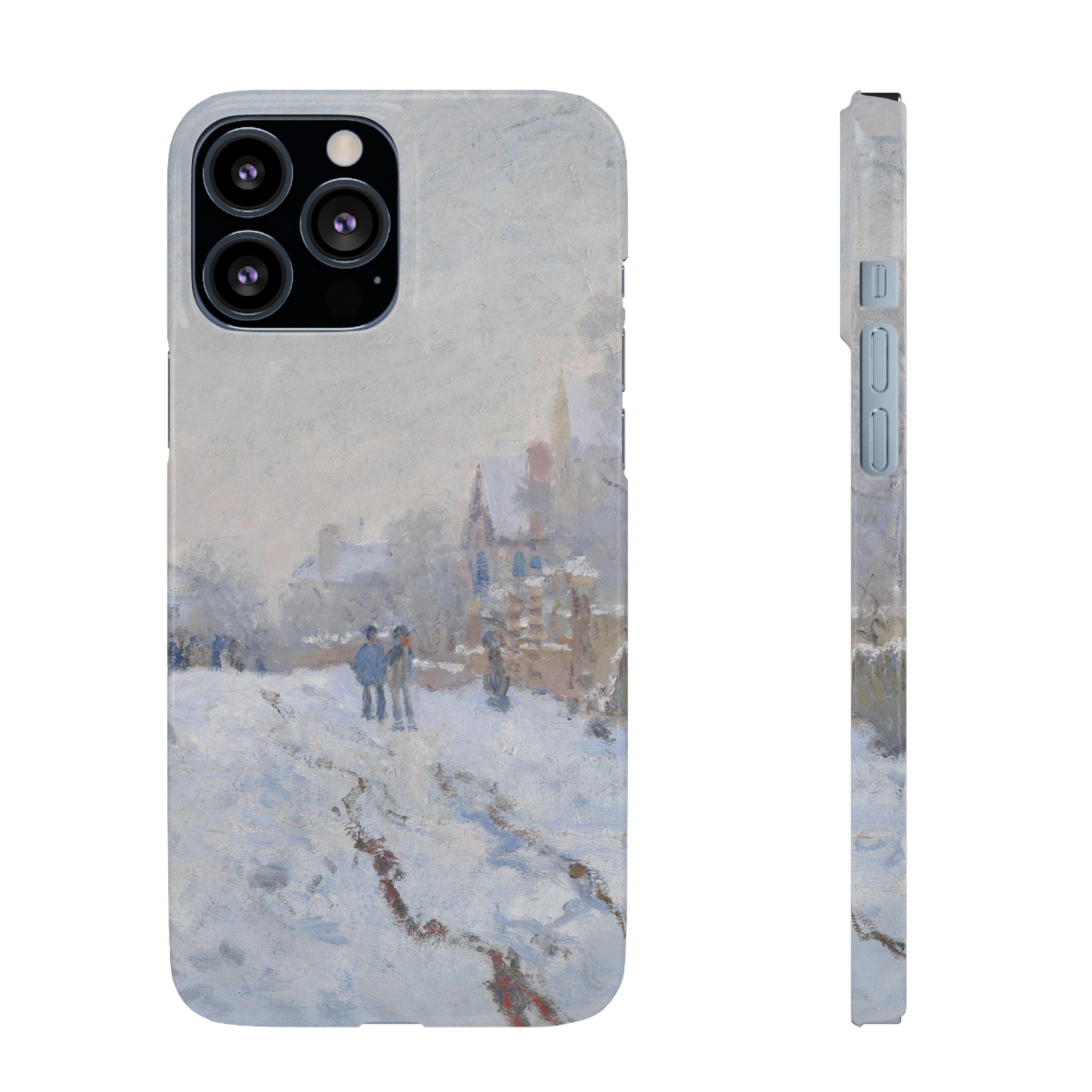 Snow Scene at Argenteuil by Claude Monet - iPhone Slim Case