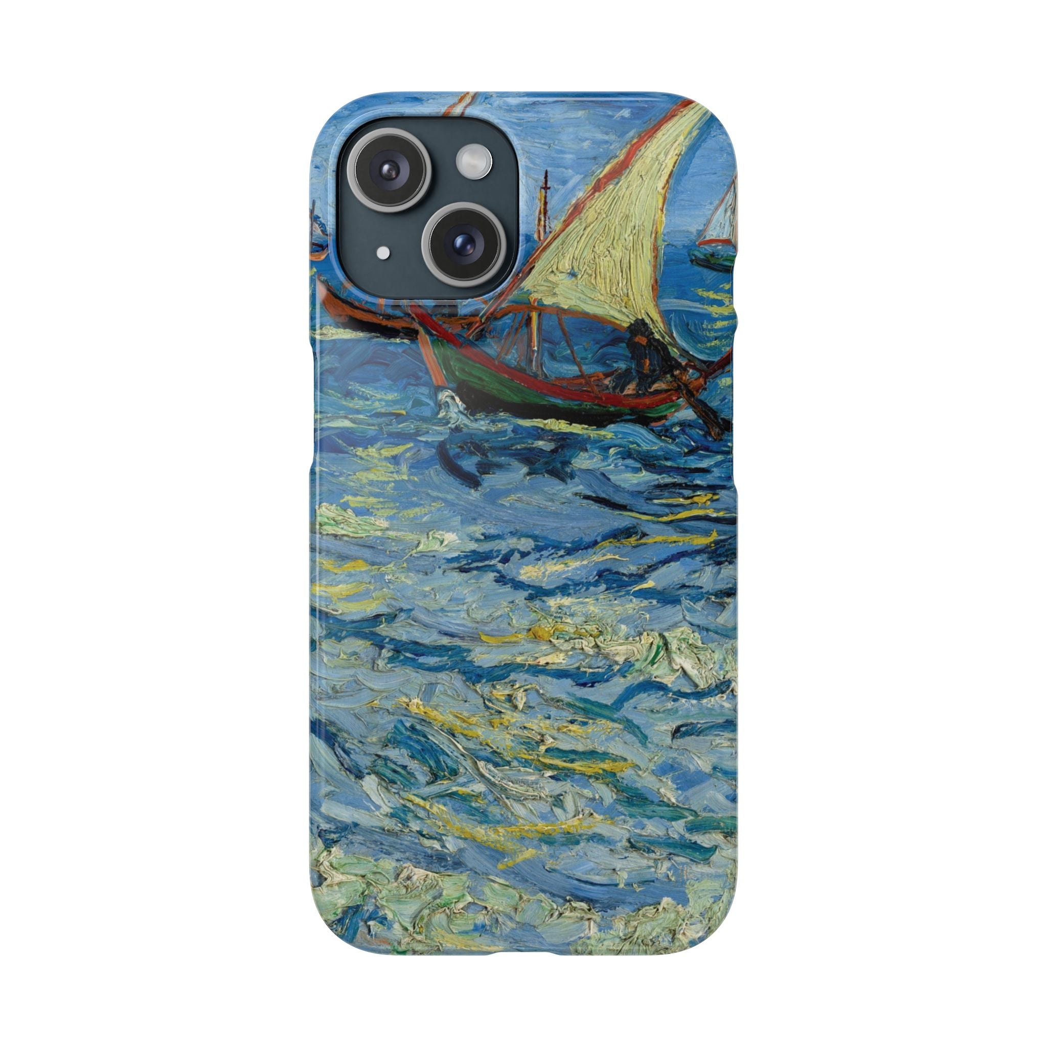 Fishing Boats at Sea by Vincent van Gogh - iPhone Slim Case