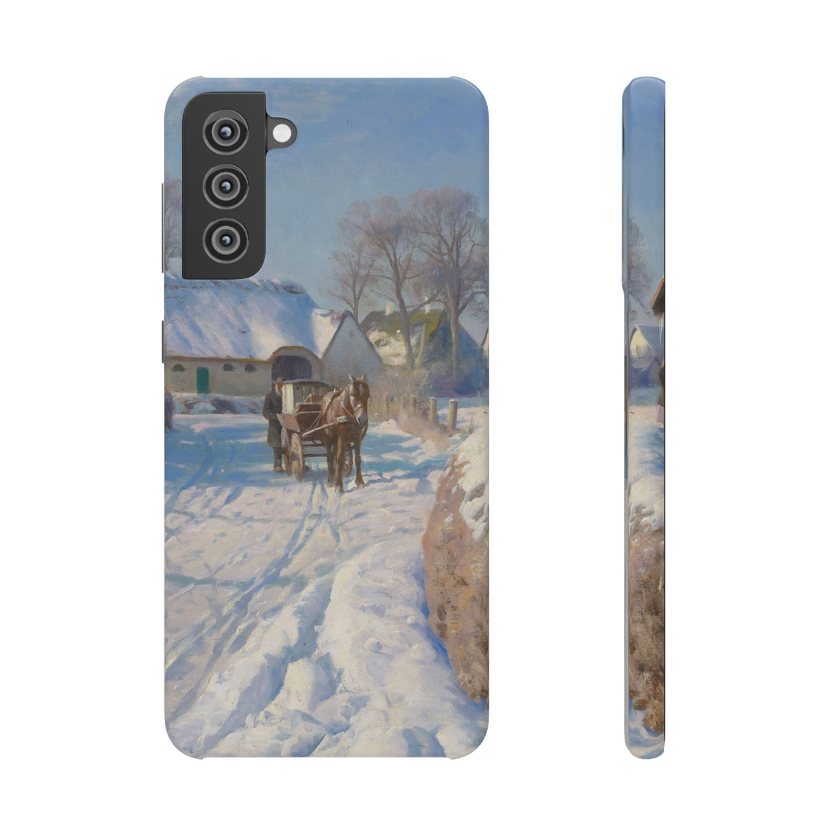 A village in the snow by Peder Mork Monsted - Samsung Slim Case