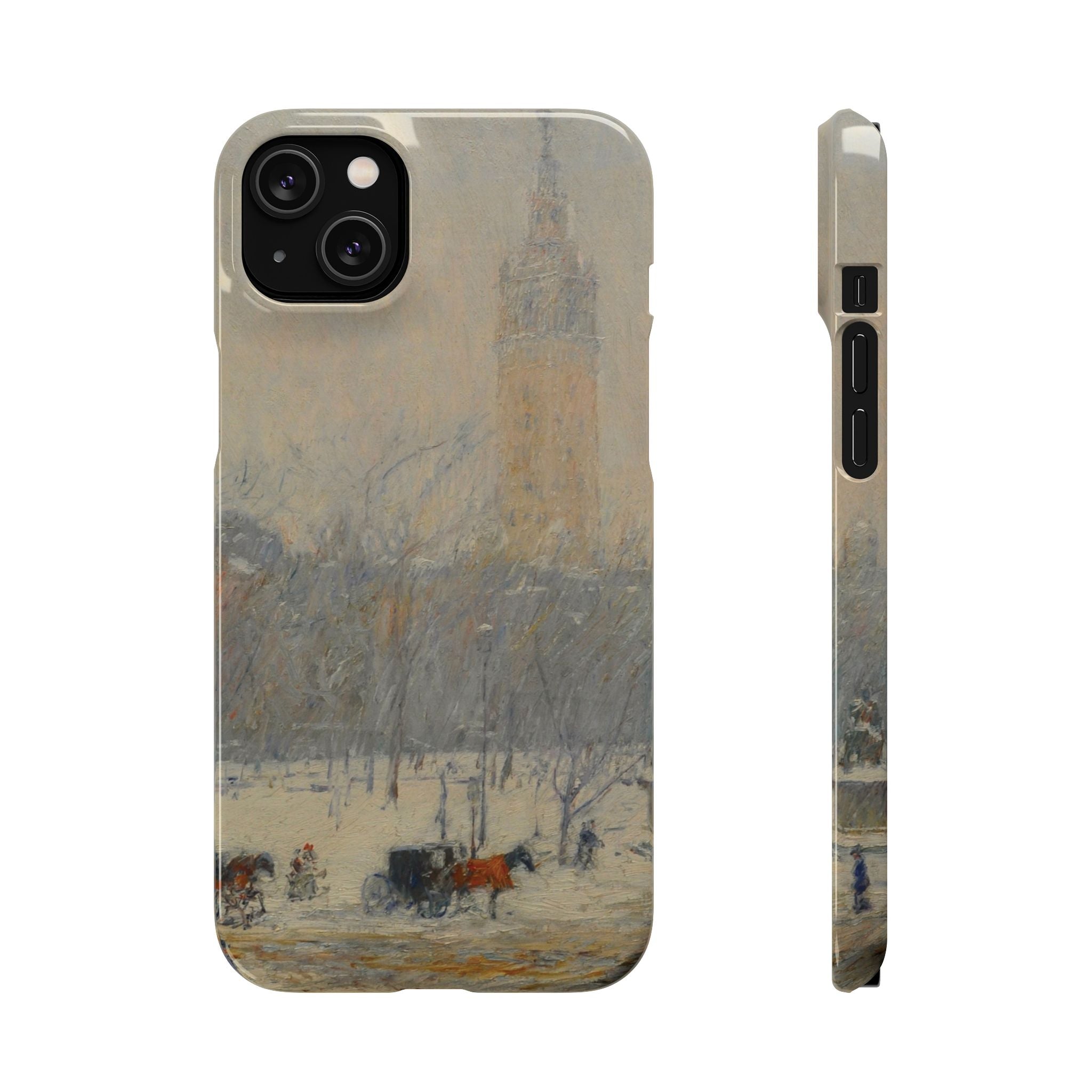 Snowstorm, Madison Square by Childe Hassam - iPhone Slim Case