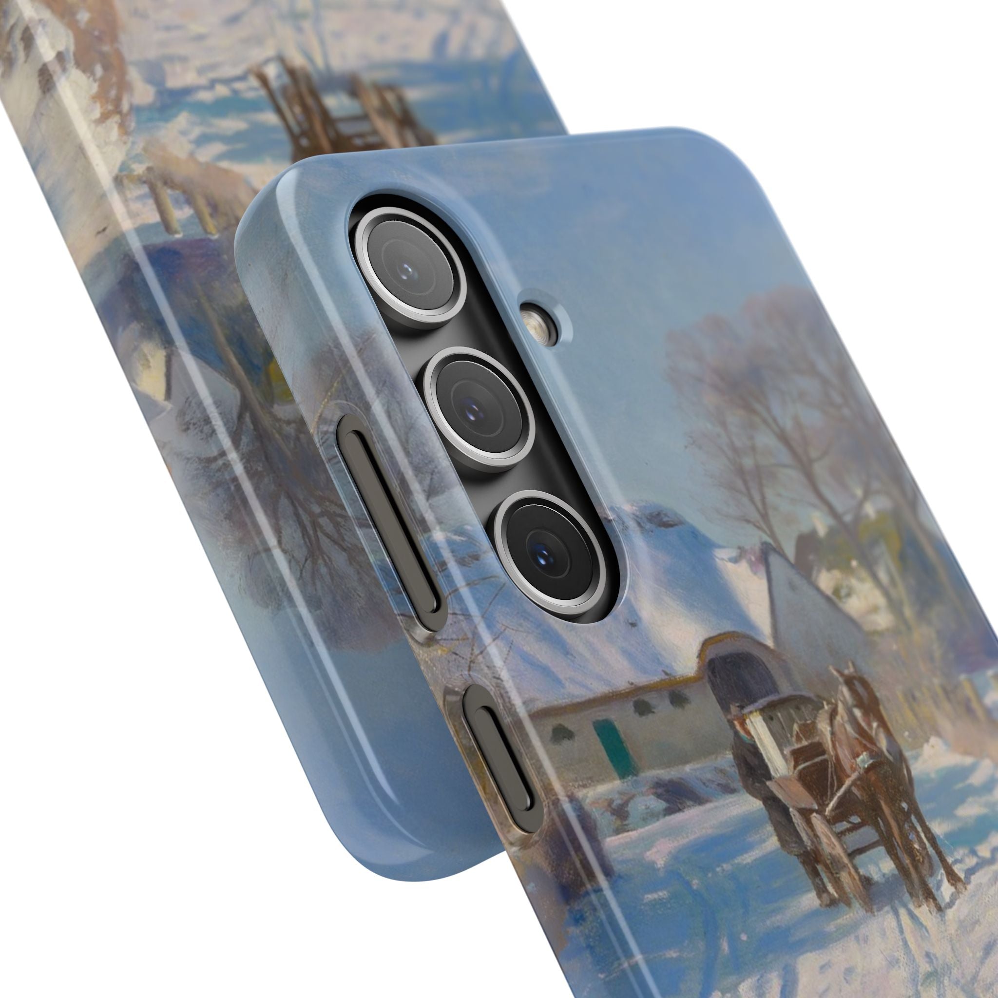 A village in the snow by Peder Mork Monsted - Samsung Slim Case