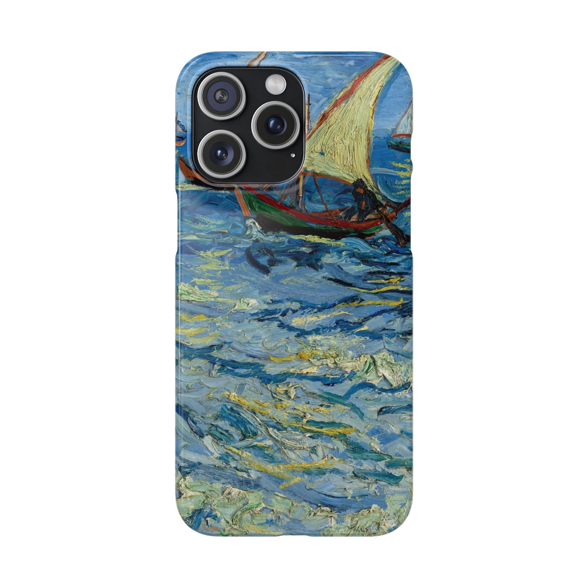 Fishing Boats at Sea by Vincent van Gogh - iPhone Slim Case