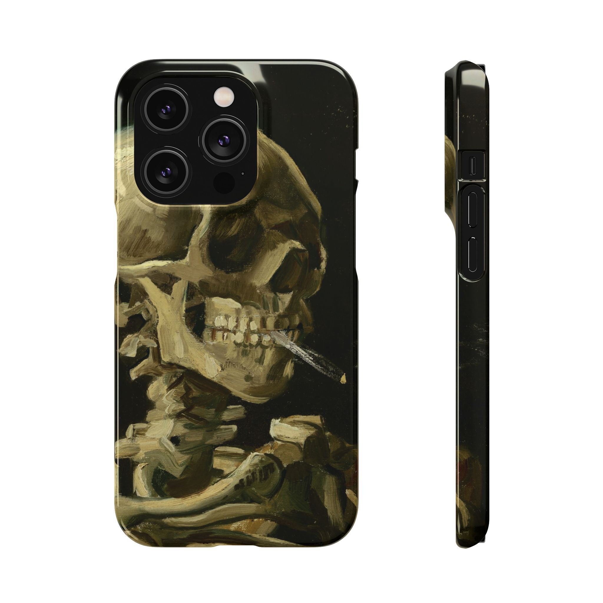 Skeleton with Cigarette by Van Gogh - iPhone Slim Case