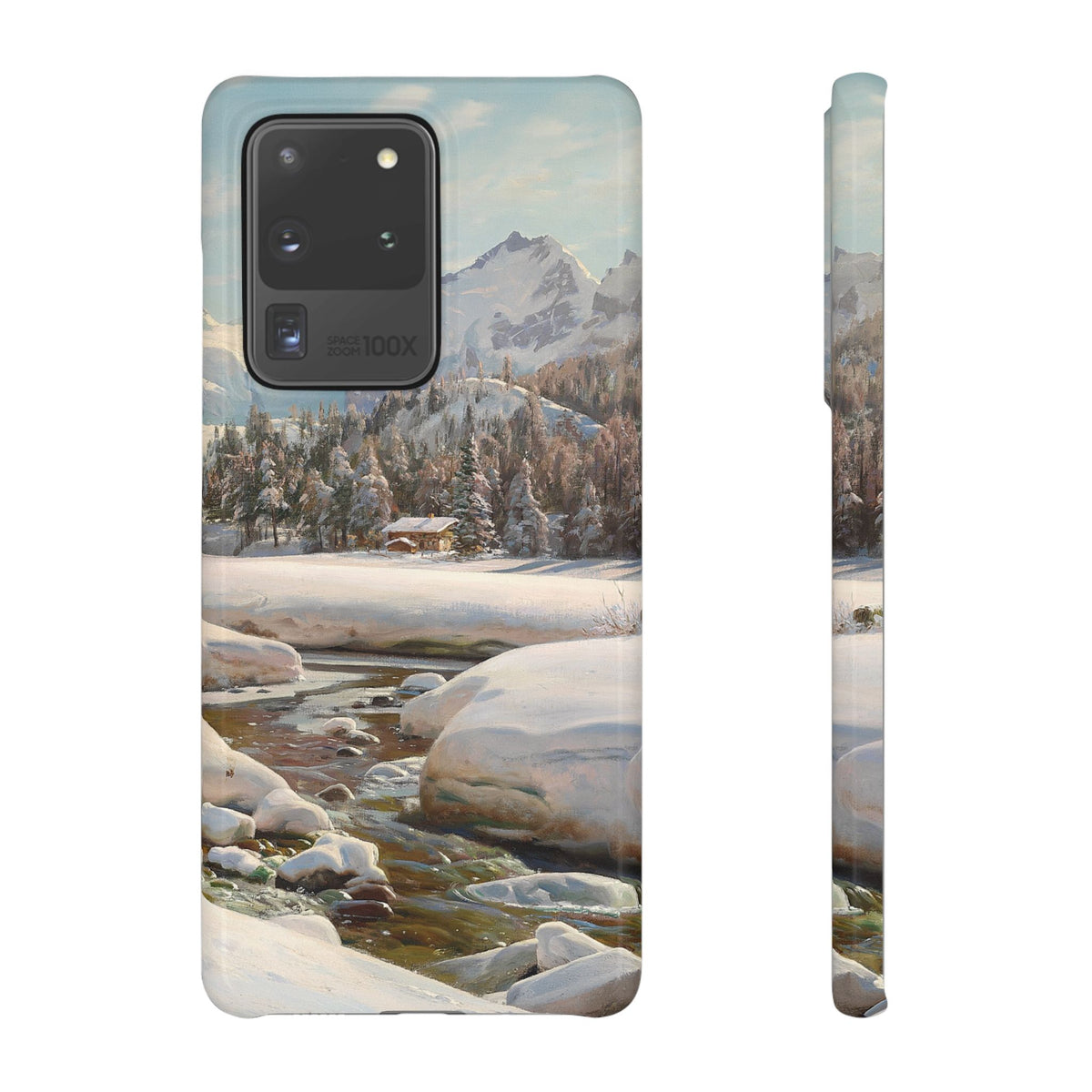 Winter landscape in Switzerland near Engadin by Peder Mork Monsted - Samsung Slim Case