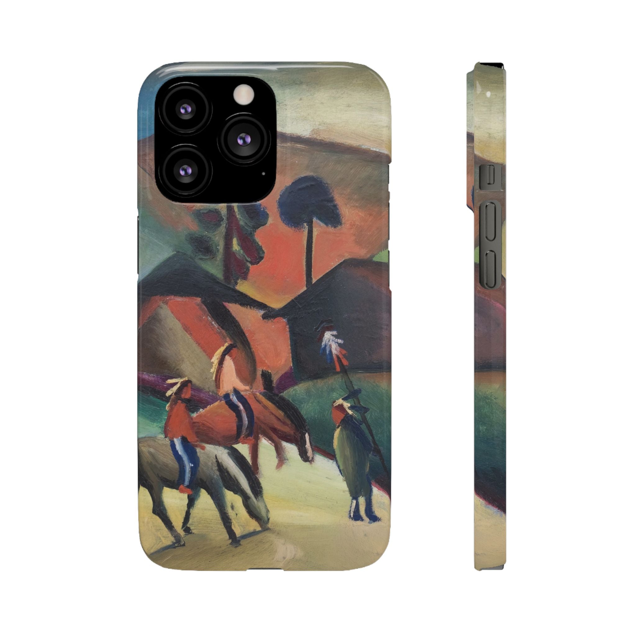 Indians on Horsebacks by August Macke - iPhone Slim Case