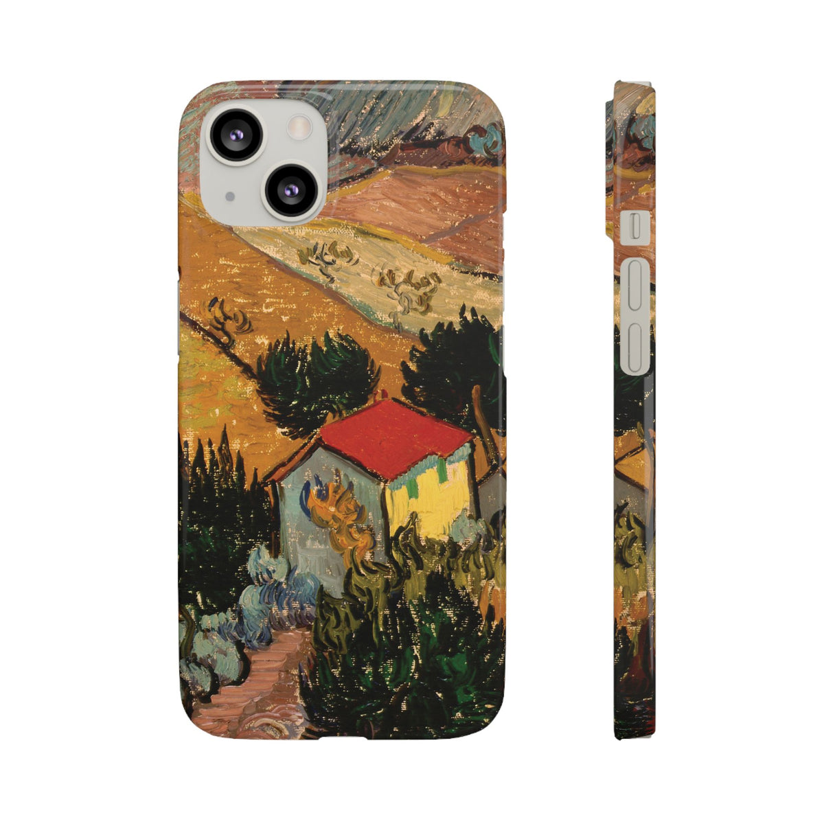 Landscape with House and Ploughman by Vincent van Gogh - iPhone Slim Case