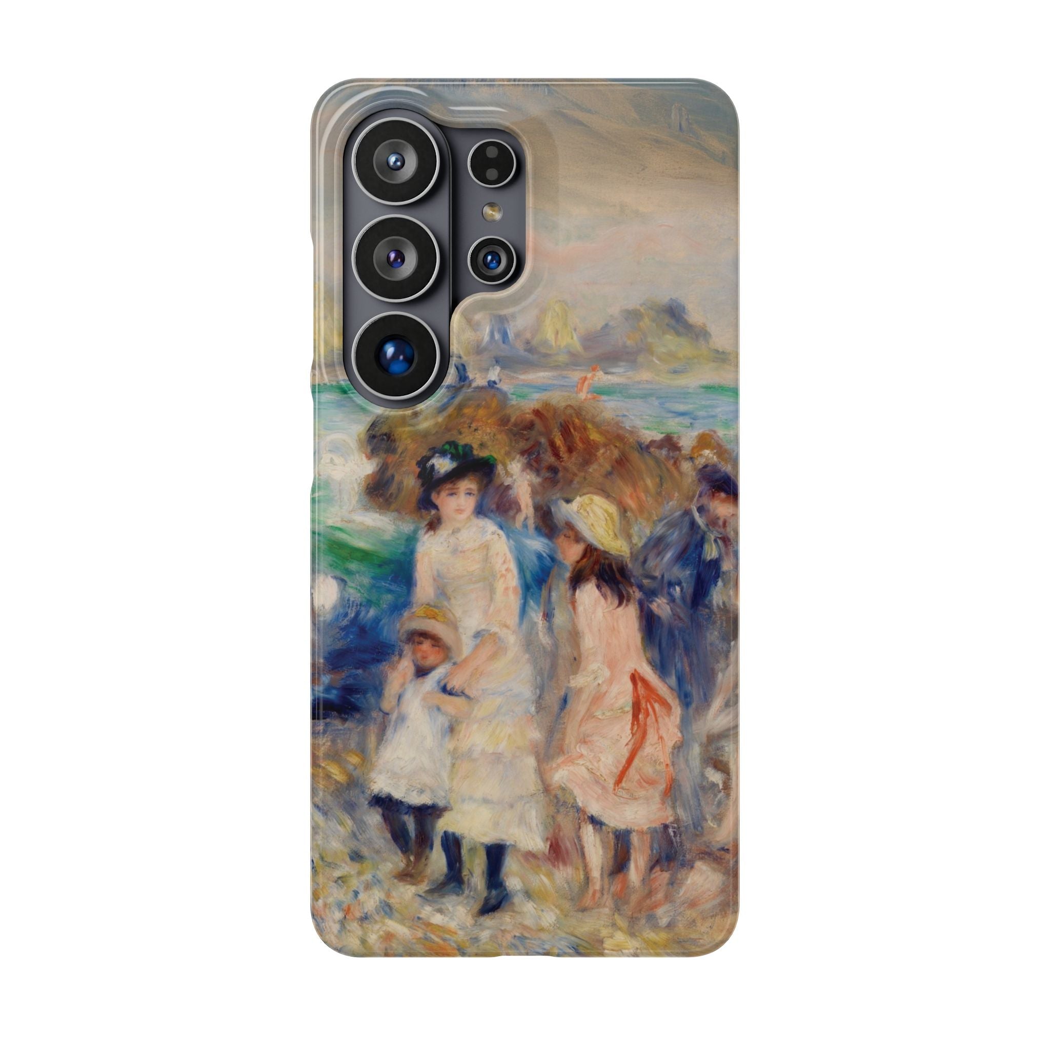Children at the Beach at Guernsey by Pierre Auguste Renoir - Samsung Slim Case