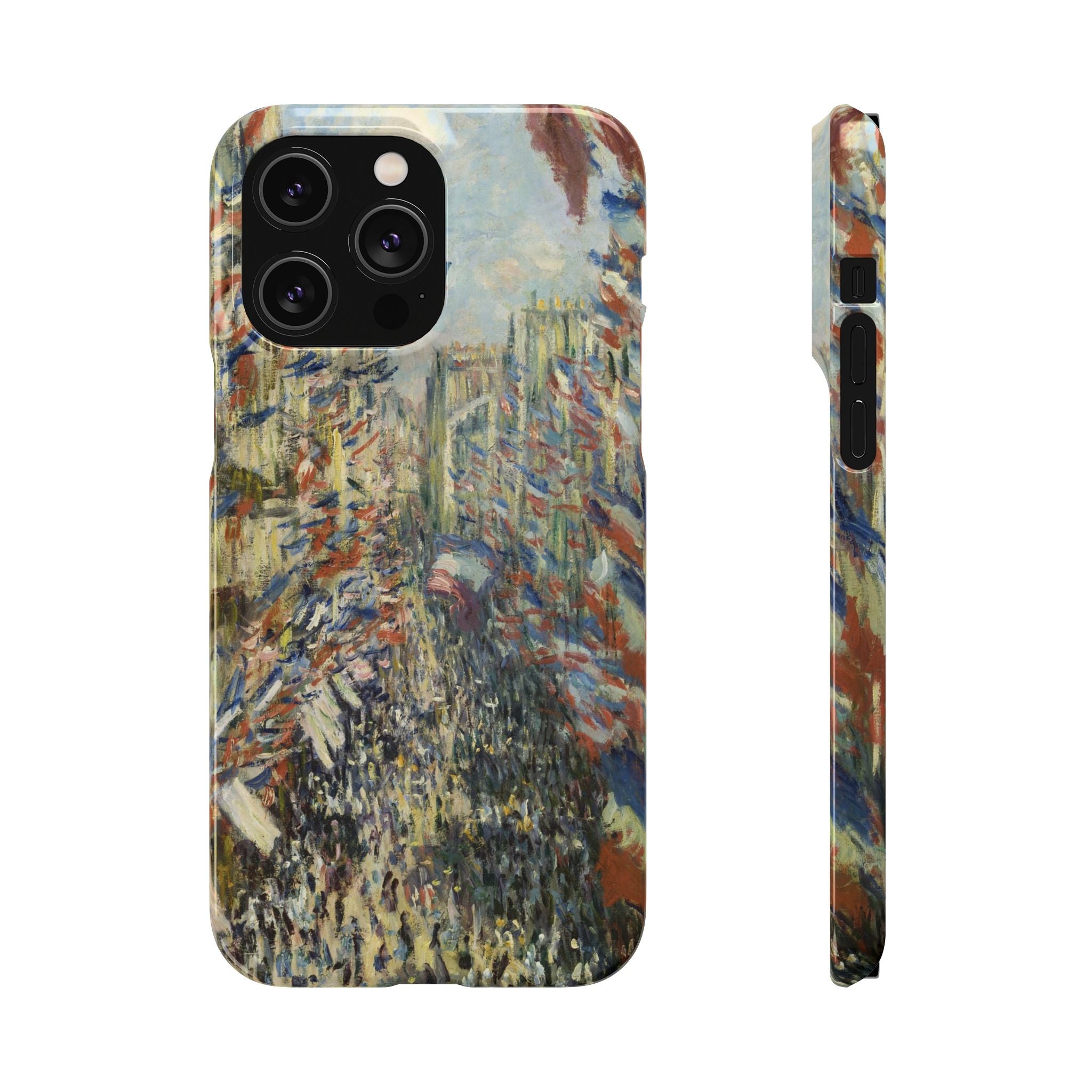 The Rue Montorgueil in Paris by Claude Monet - iPhone Slim Case