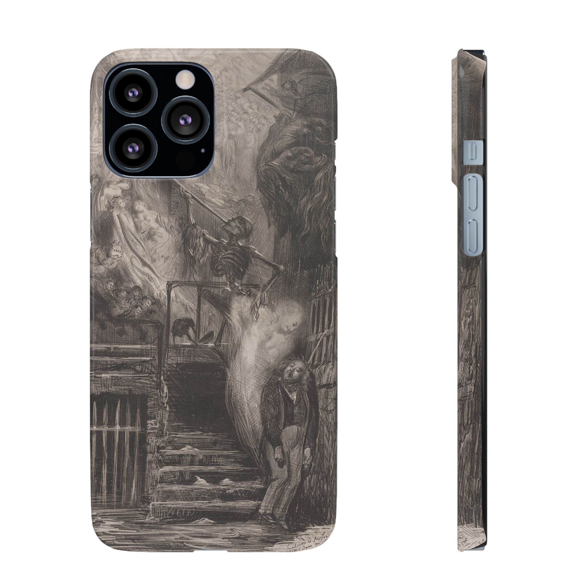 La Rue de la Vieille Lanterne (The Suicide of Gérard de Nerval) by Gustave Doré - iPhone Slim Case