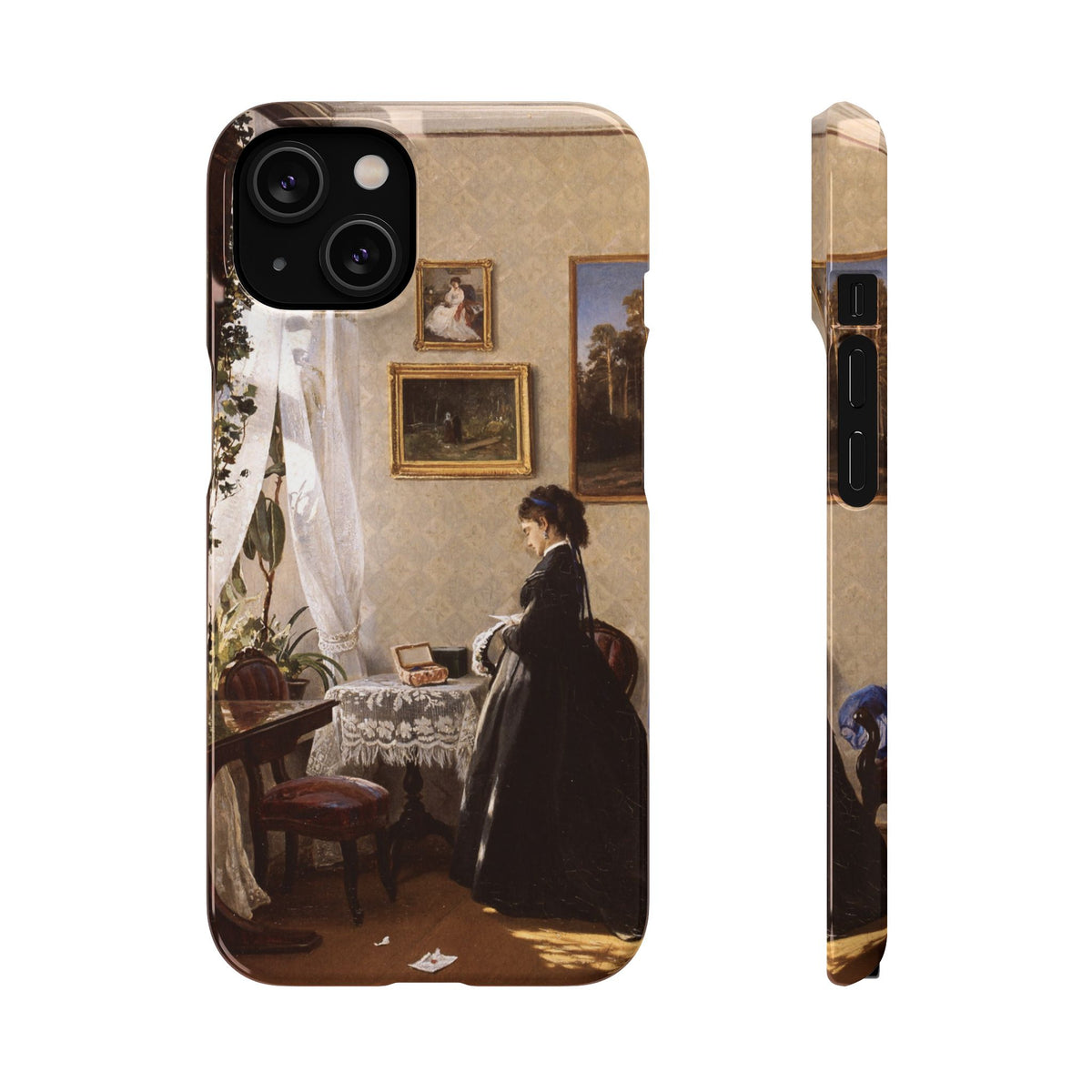 In front of the mirror by Ivan Ivanovich Shishkin - iPhone Slim Case