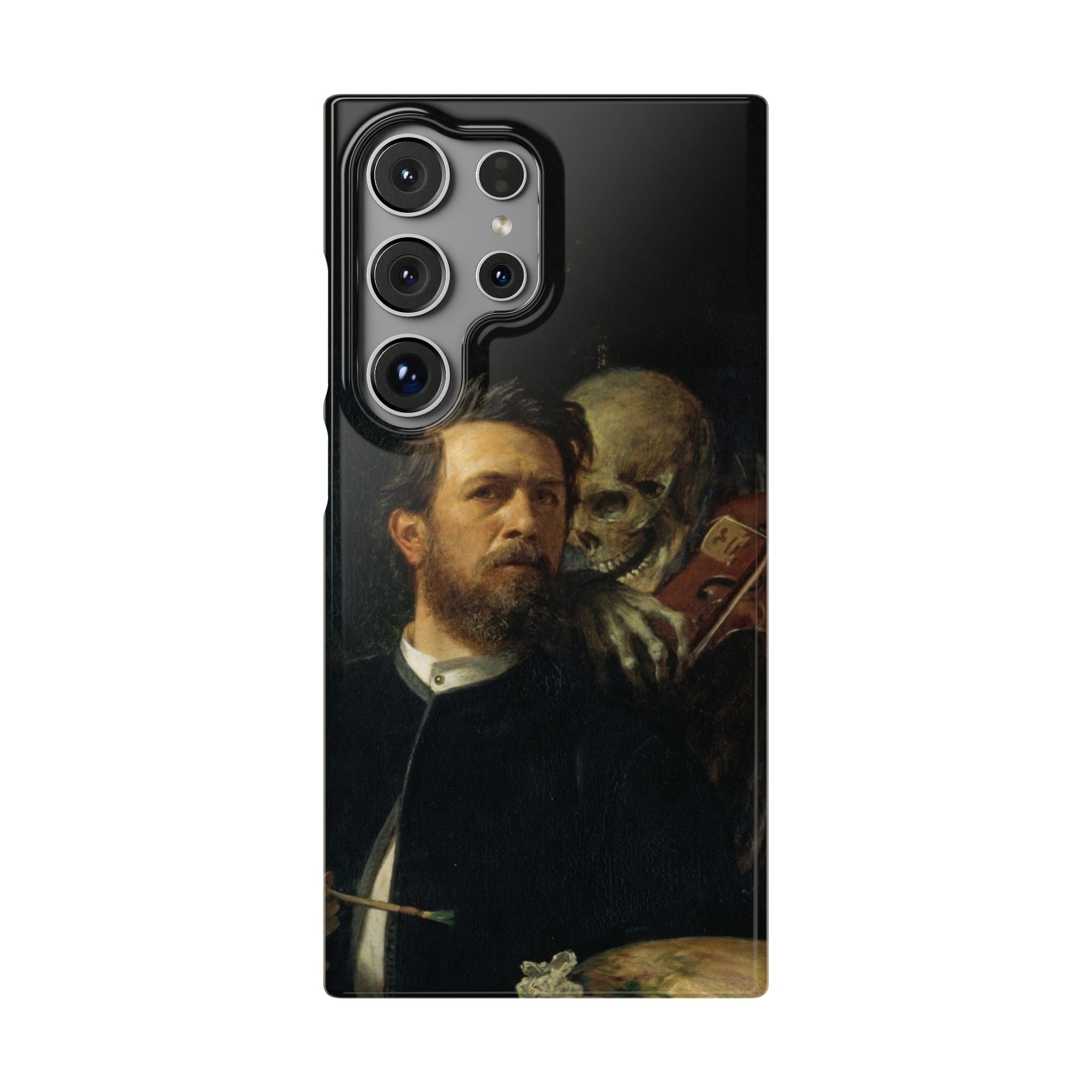 Self Portrait with Death Playing the Fiddle by Arnold Böcklin - Samsung Slim Case