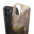 Rocky Landscape in the Elbe Sandstone Mountains by Caspar David Friedrich - iPhone Slim Case