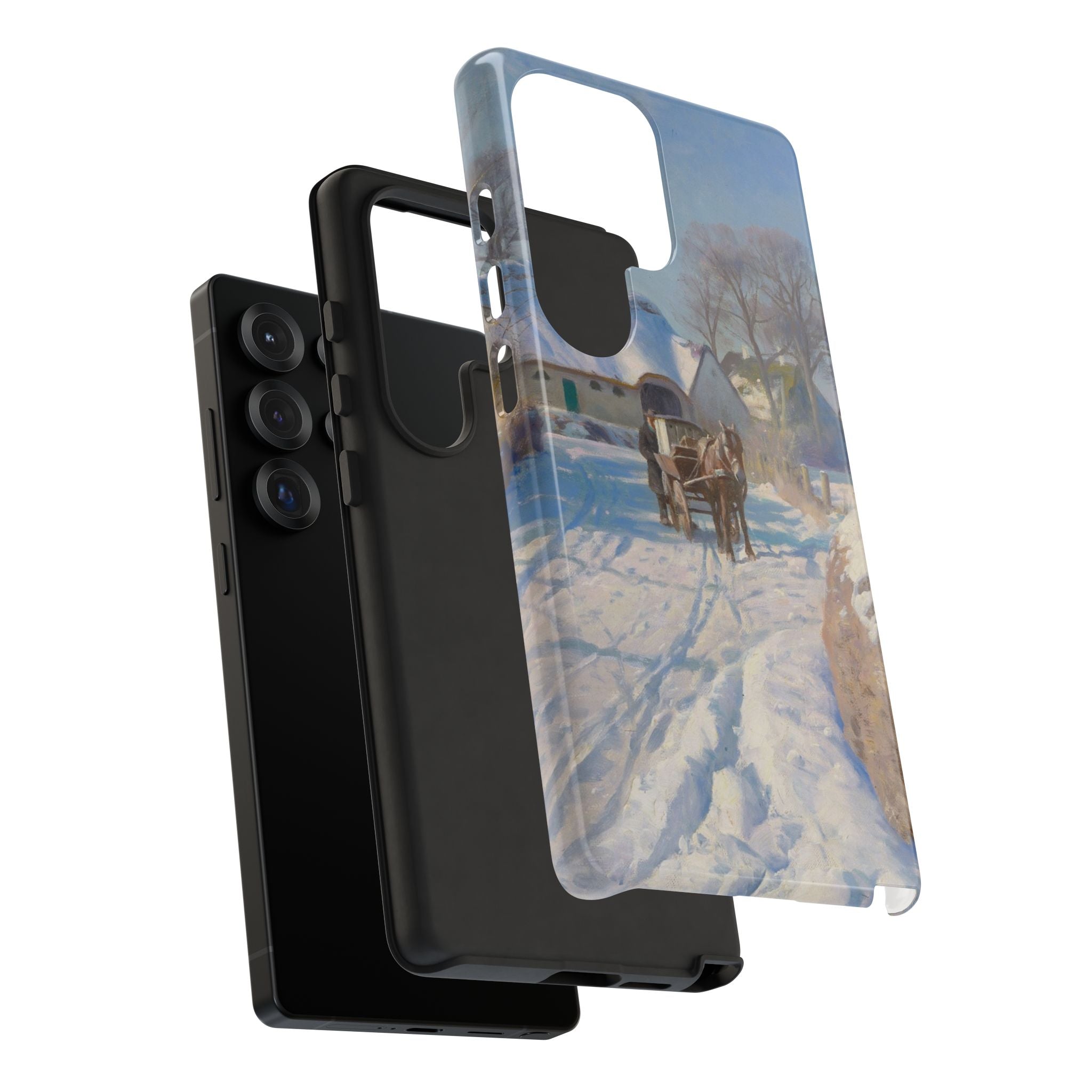 A village in the snow by Peder Mork Monsted - Samsung Tough Case