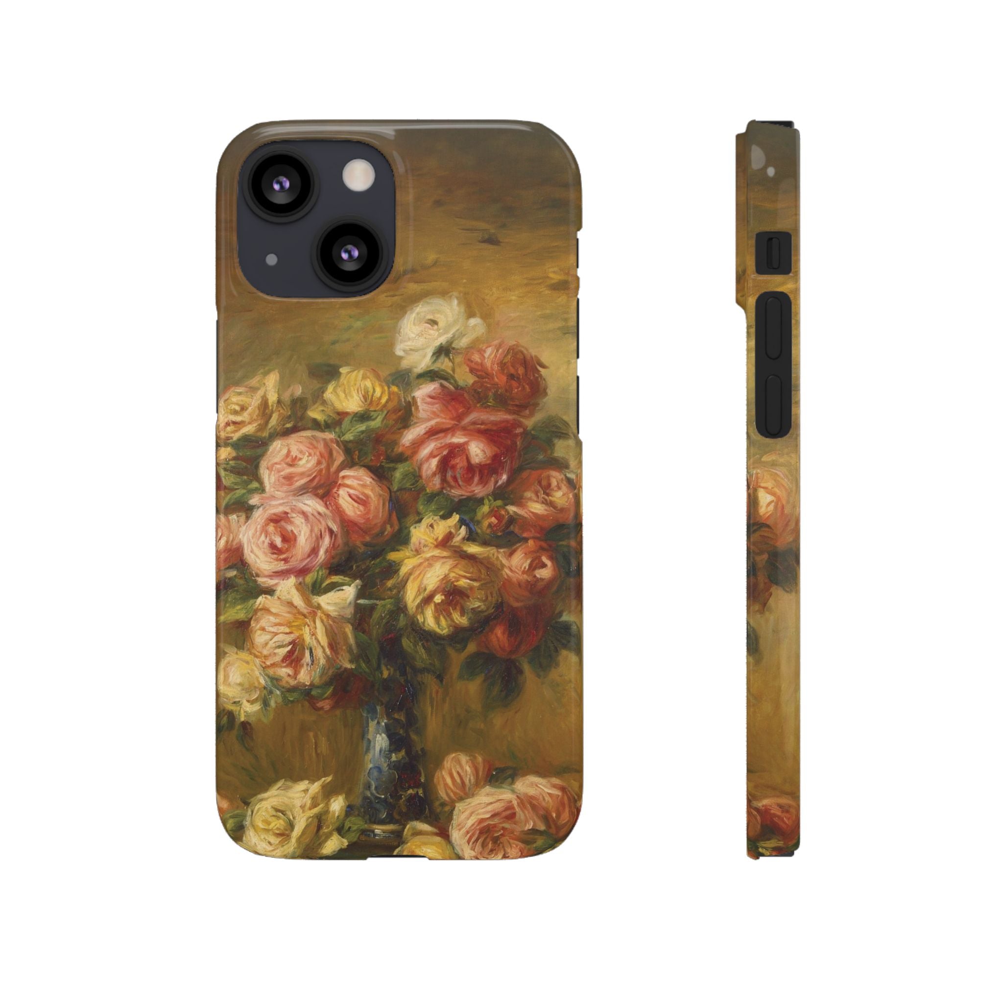 Roses in a Vase by Pierre Auguste Renoir - iPhone Slim Case