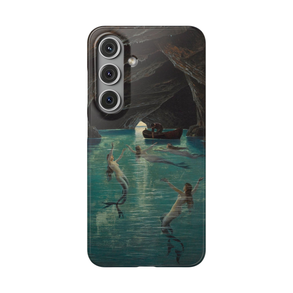 Fisherman and Mermaids in the Blue Grotto on Capri by Hermann Corrodi - Samsung Slim Case