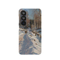 Sleigh ride on a sunny winter day by Peder Mork Monsted - Samsung Slim Case