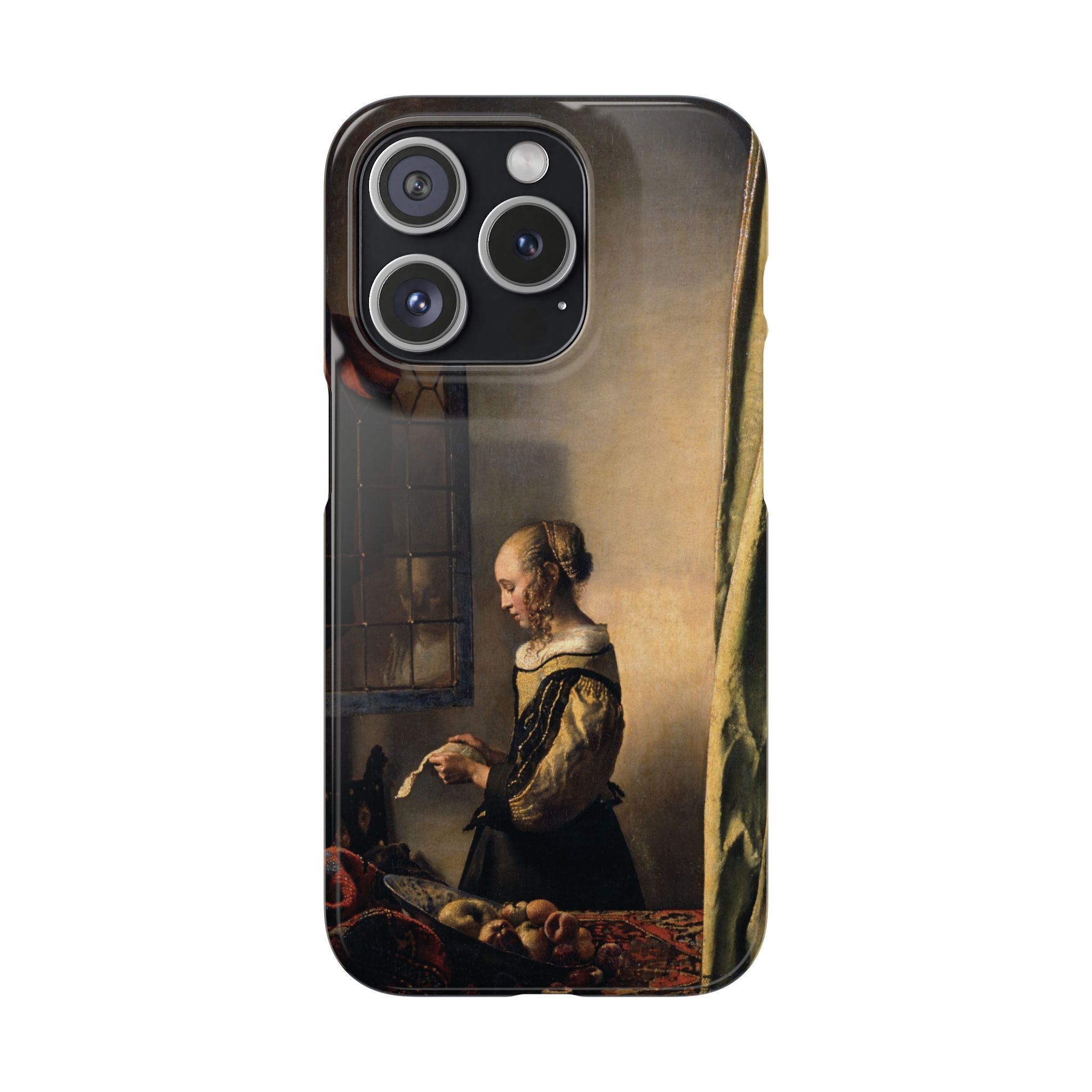 Girl Reading a Letter by an Open Window by Johannes Vermeer - iPhone Slim Case