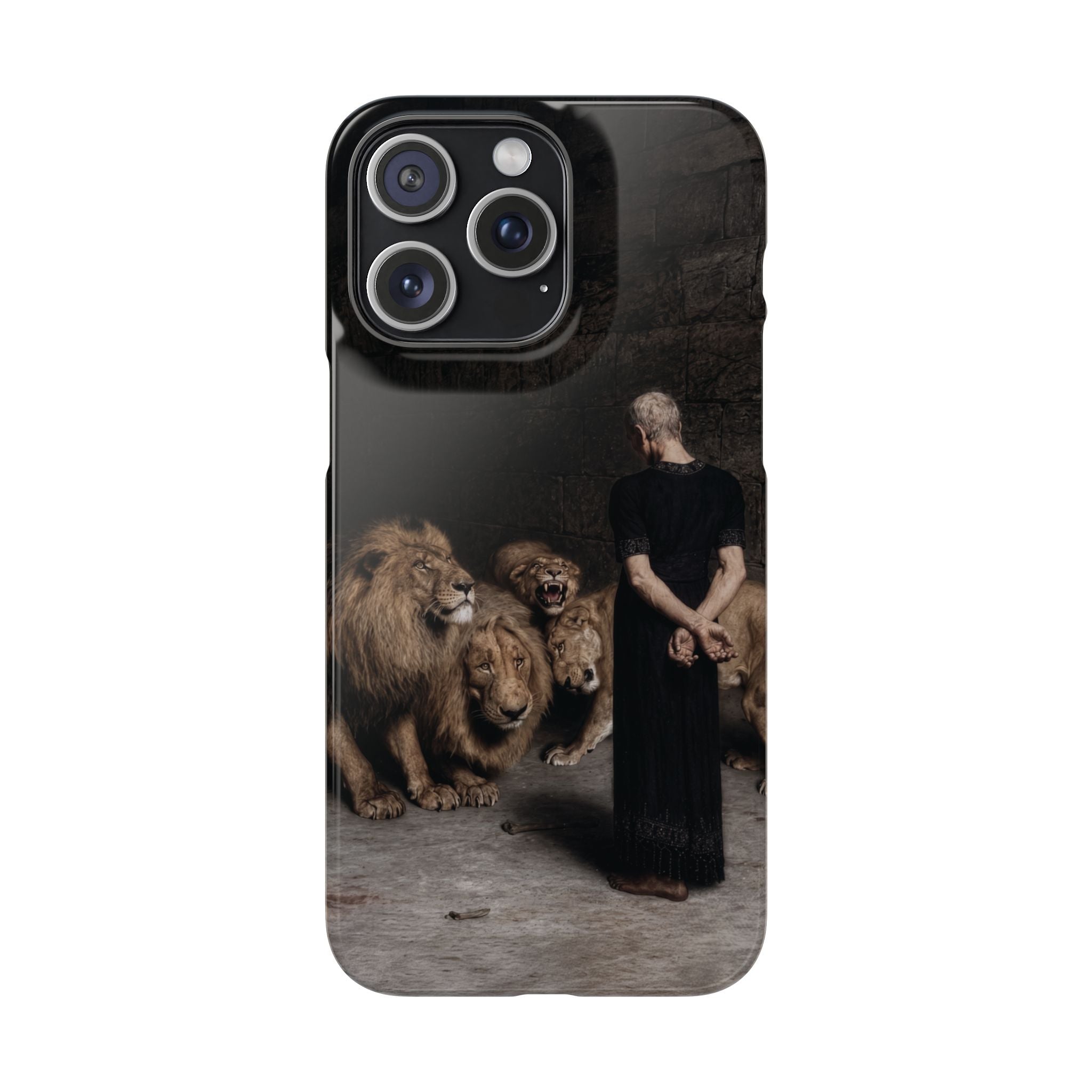 Daniel in the Lion's Den by Briton Riviere - iPhone Slim Case