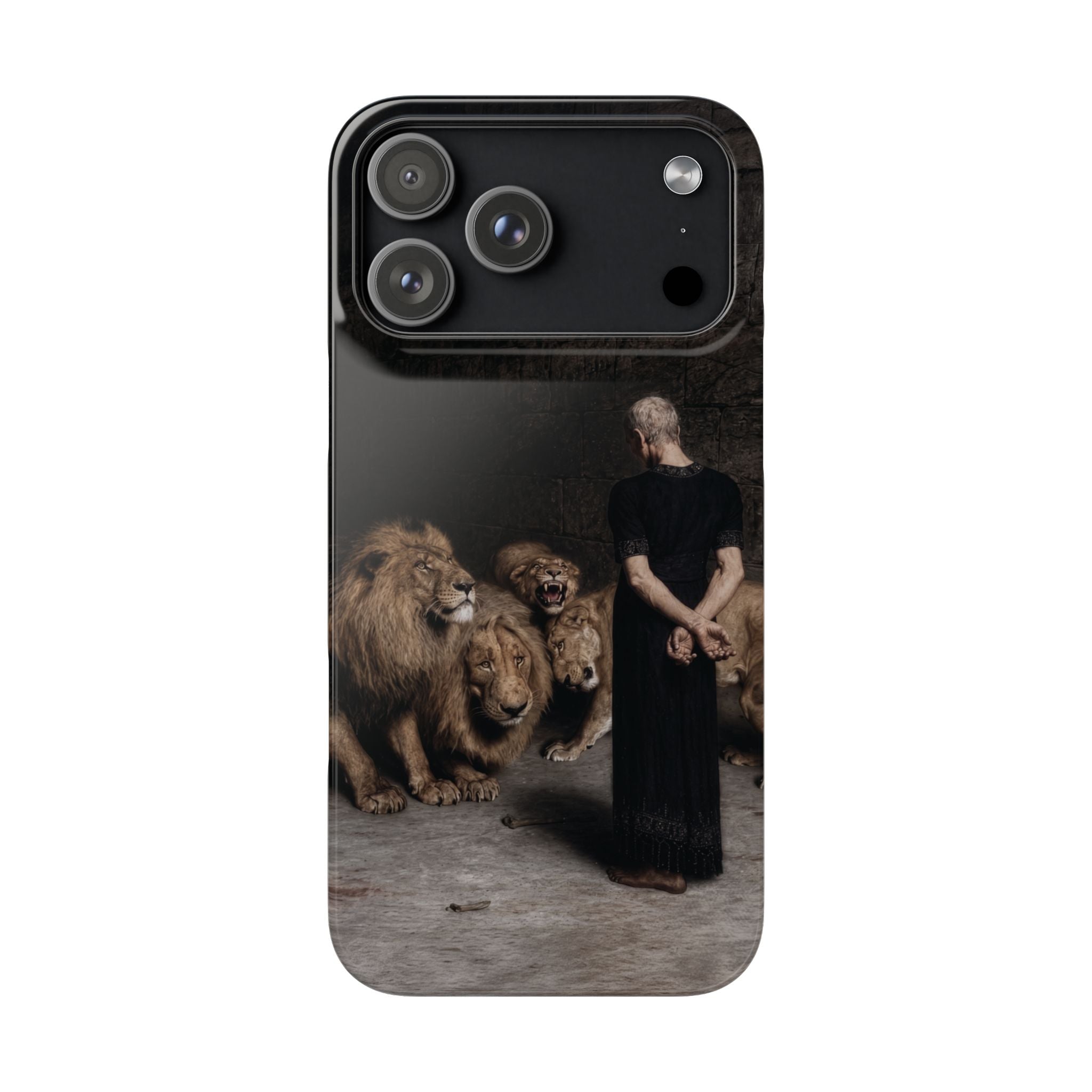 Daniel in the Lion's Den by Briton Riviere - iPhone Slim Case