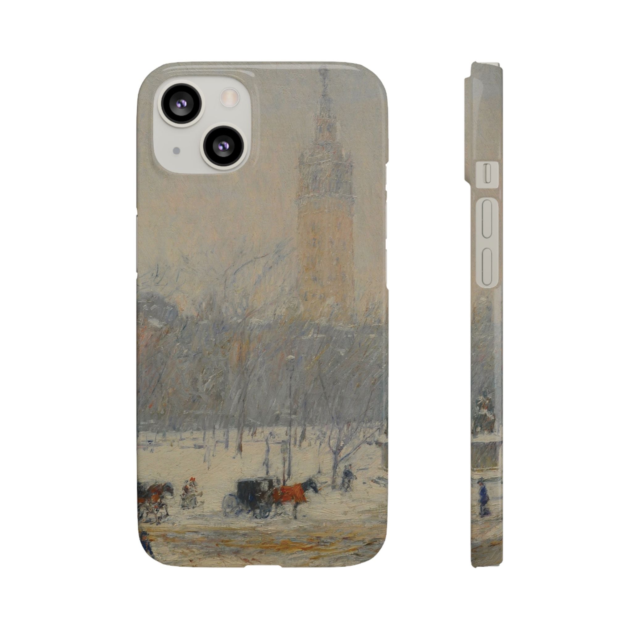 Snowstorm, Madison Square by Childe Hassam - iPhone Slim Case