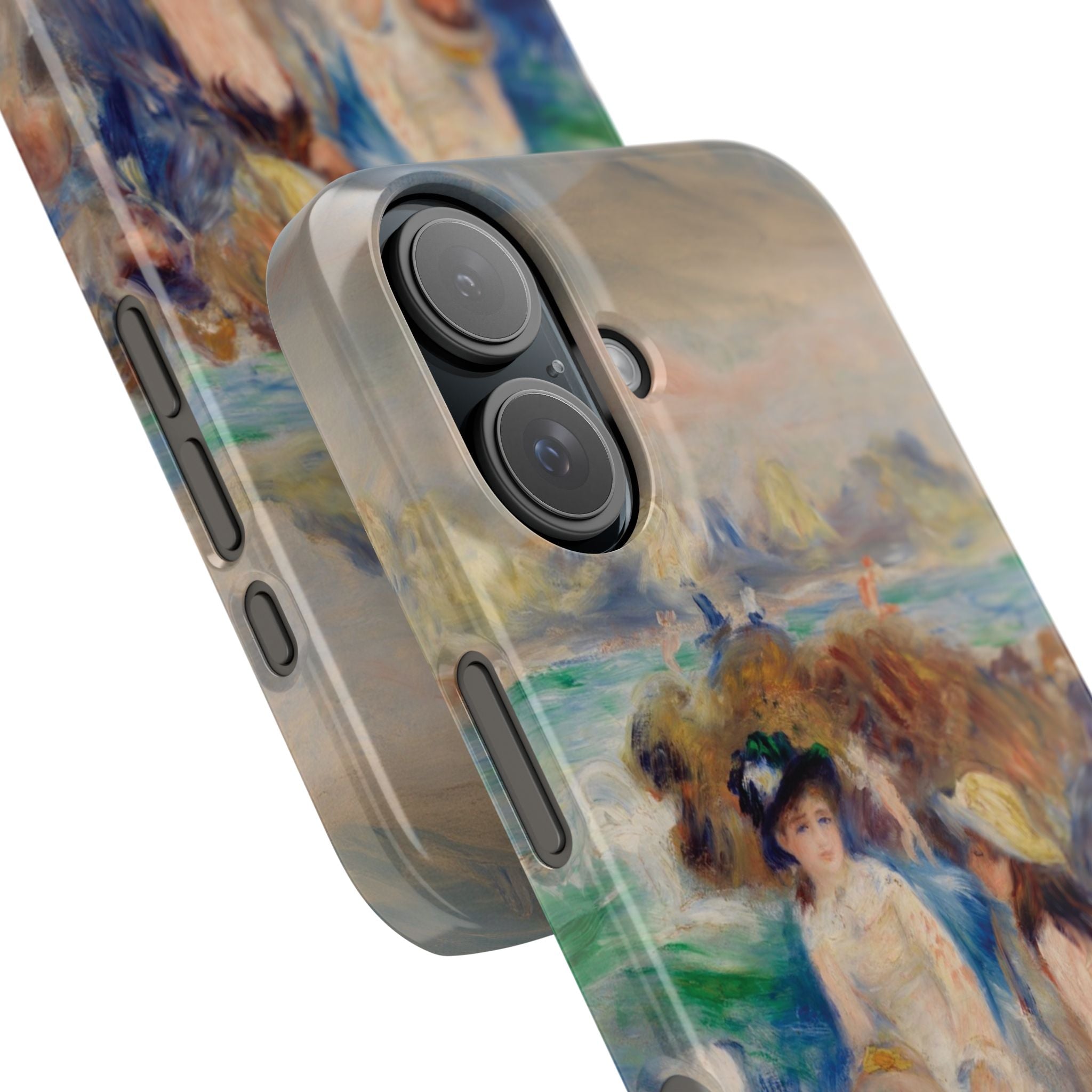 Children at the Beach at Guernsey by Pierre Auguste Renoir - iPhone Slim Case