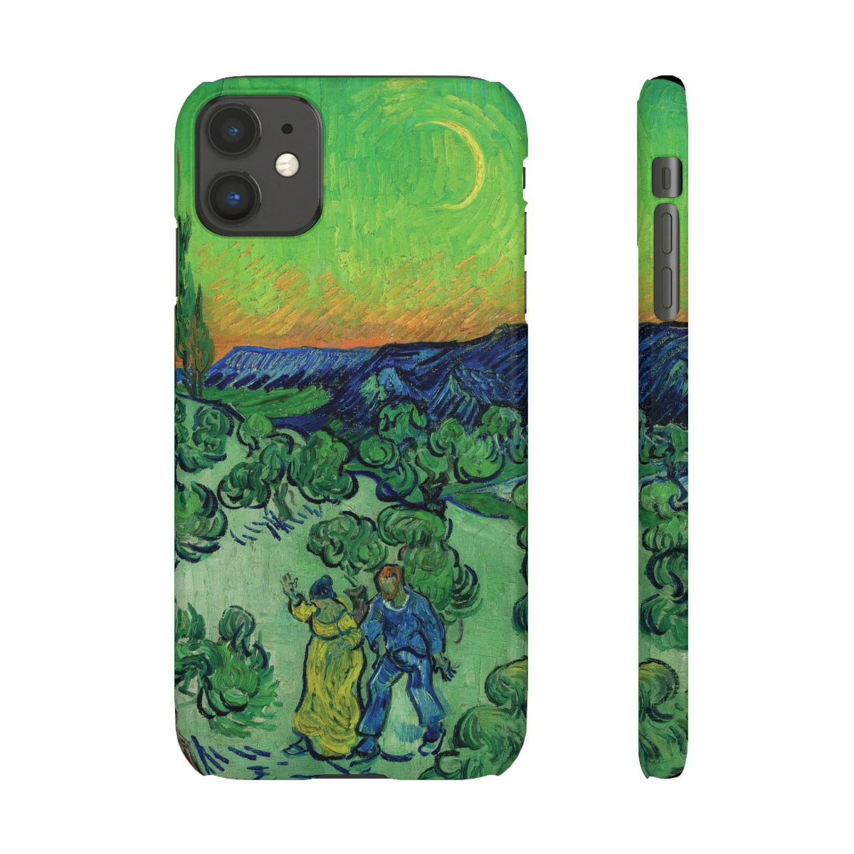 Landscape with Couple Walking and Crescent Moon by Vincent van Gogh- iPhone Slim Case