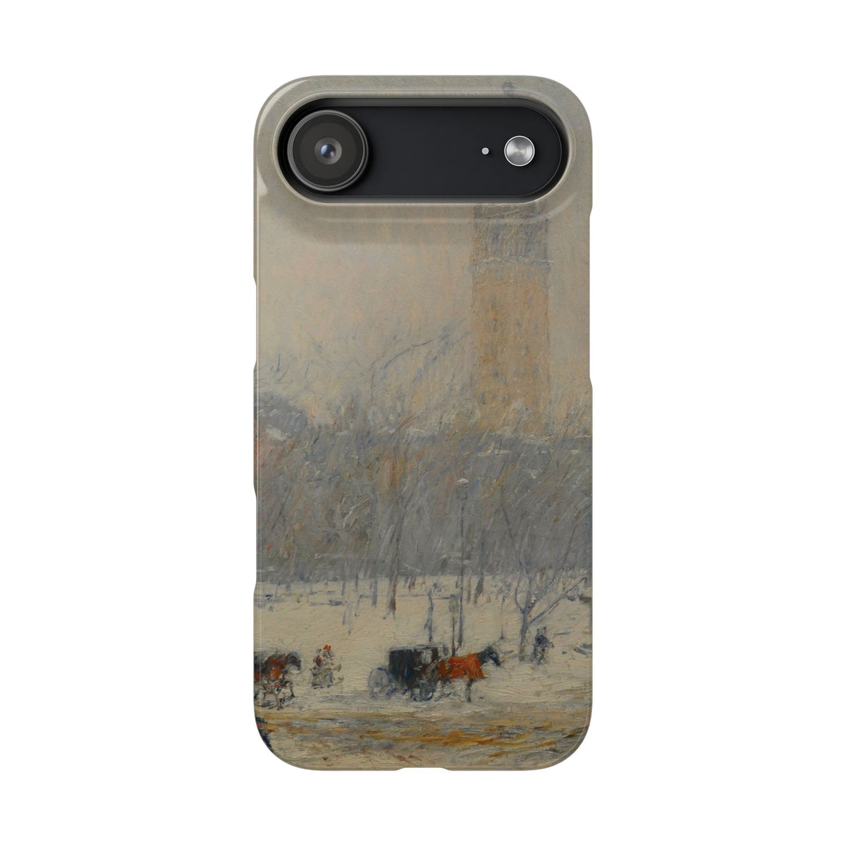 Snowstorm, Madison Square by Childe Hassam - iPhone Slim Case