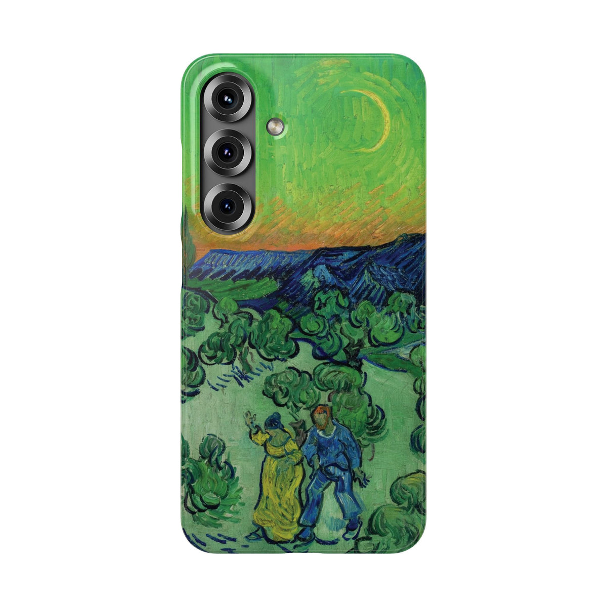 Landscape with Couple Walking and Crescent Moon by Vincent van Gogh - Samsung Slim Case