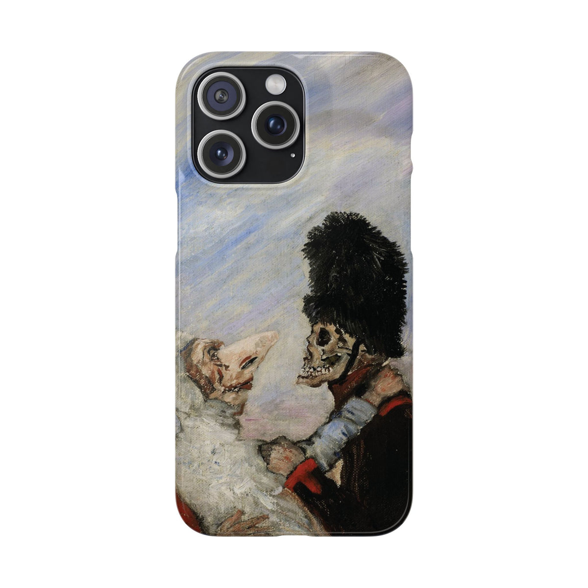 Skeleton Arresting Masqueraders by James Ensor - iPhone Slim Case