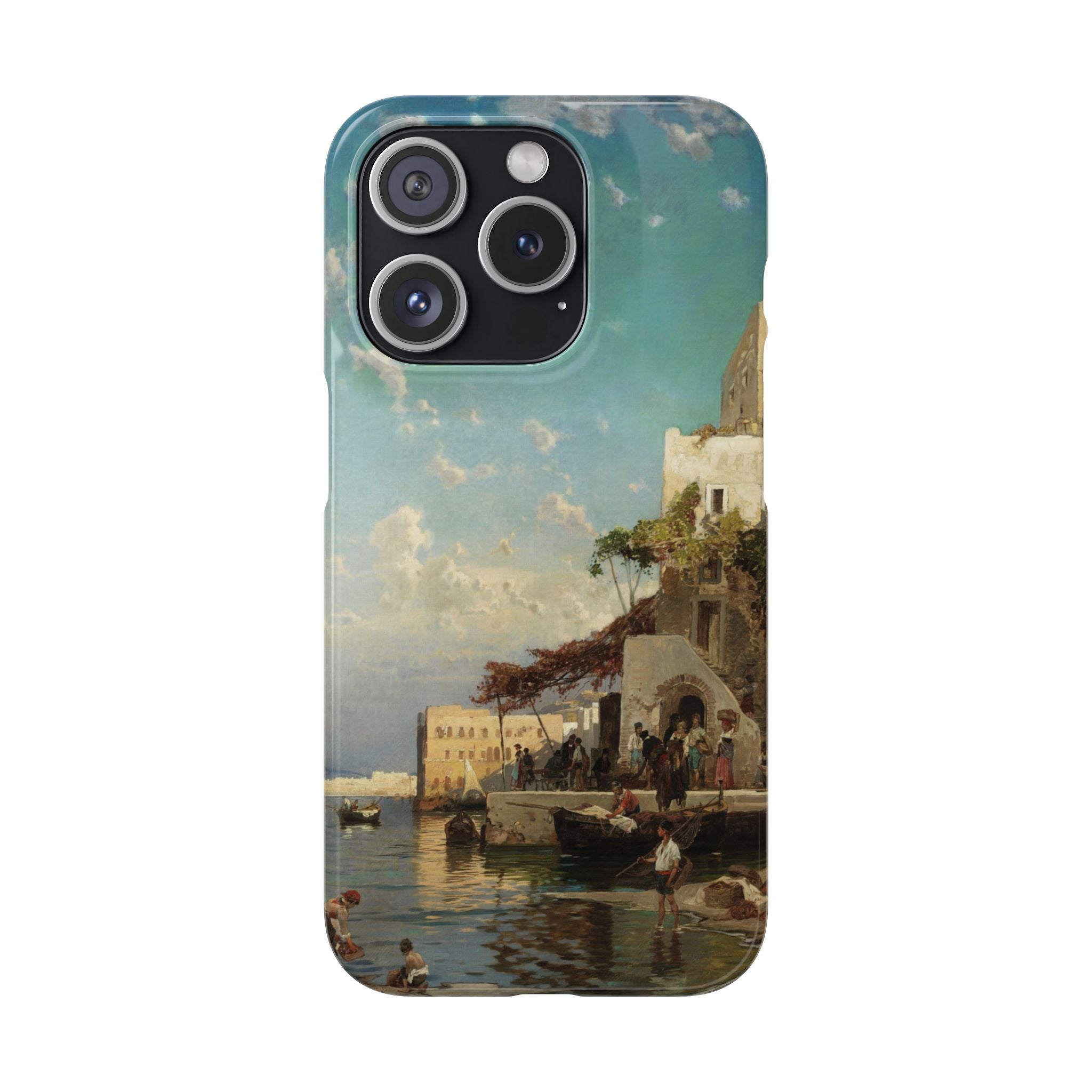 Evening Meeting of the Fishermen by Hermann Corrodi - iPhone Slim Case