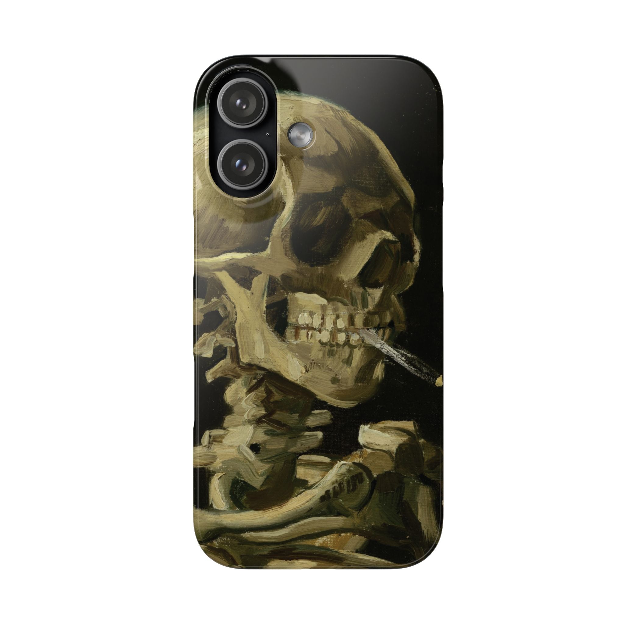 Skeleton with Cigarette by Van Gogh - iPhone Slim Case