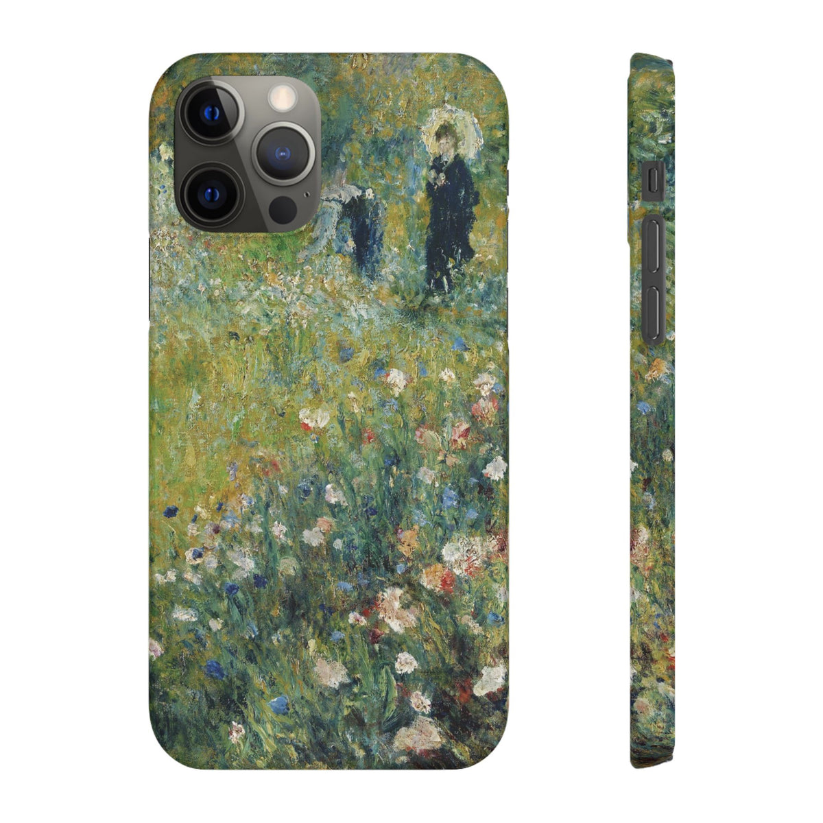 Woman with a Parasol in a Garden by Pierre Auguste Renoir - iPhone Slim Case