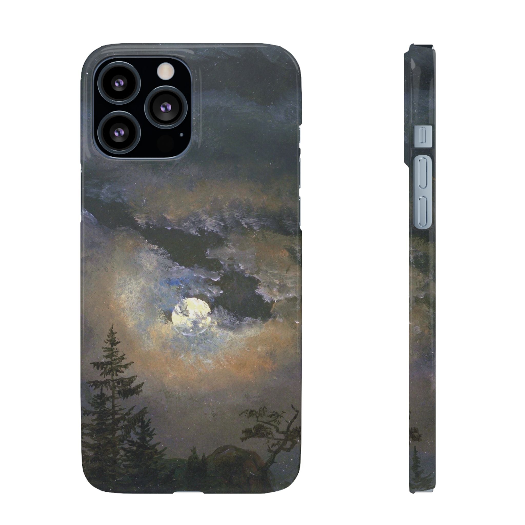 Study of a Cloud and Landscape by Moonlight by Johan Dahl - iPhone Slim Case