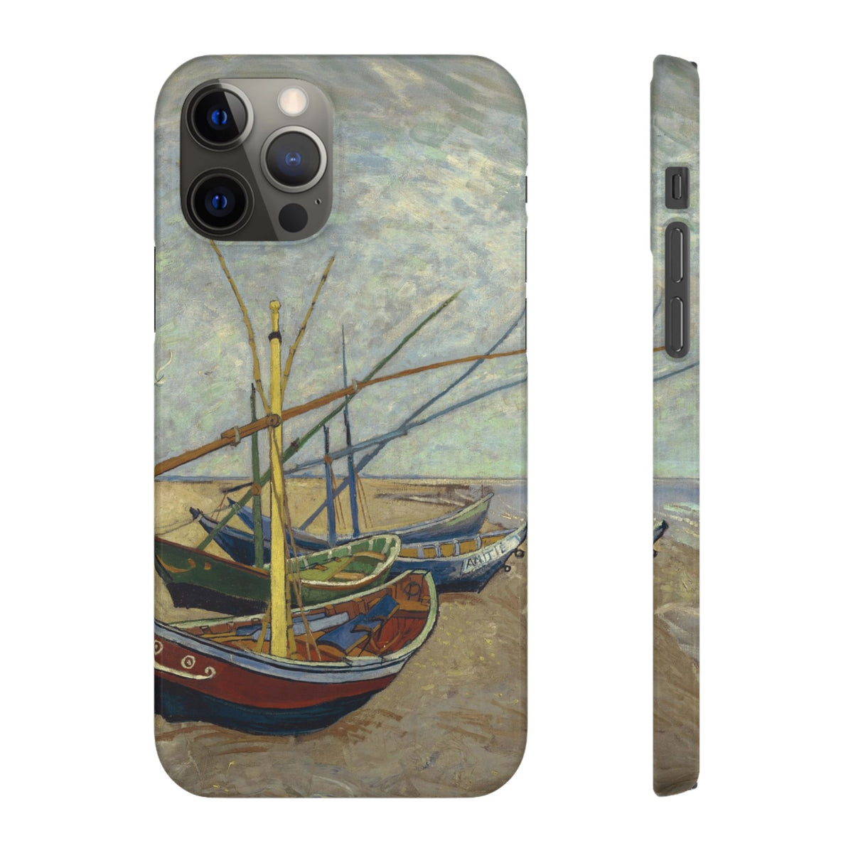 Fishing Boats on the Beach by Vincent van Gogh - iPhone Slim Case